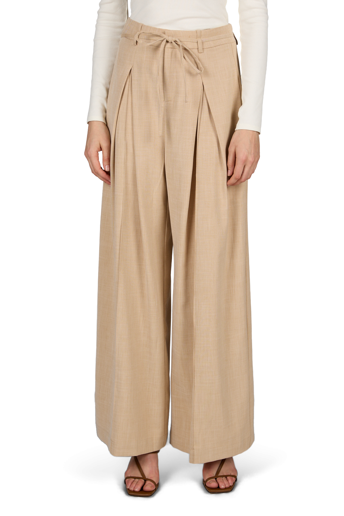 Pantalon large Jeff ceinturé SUNCOO Beige