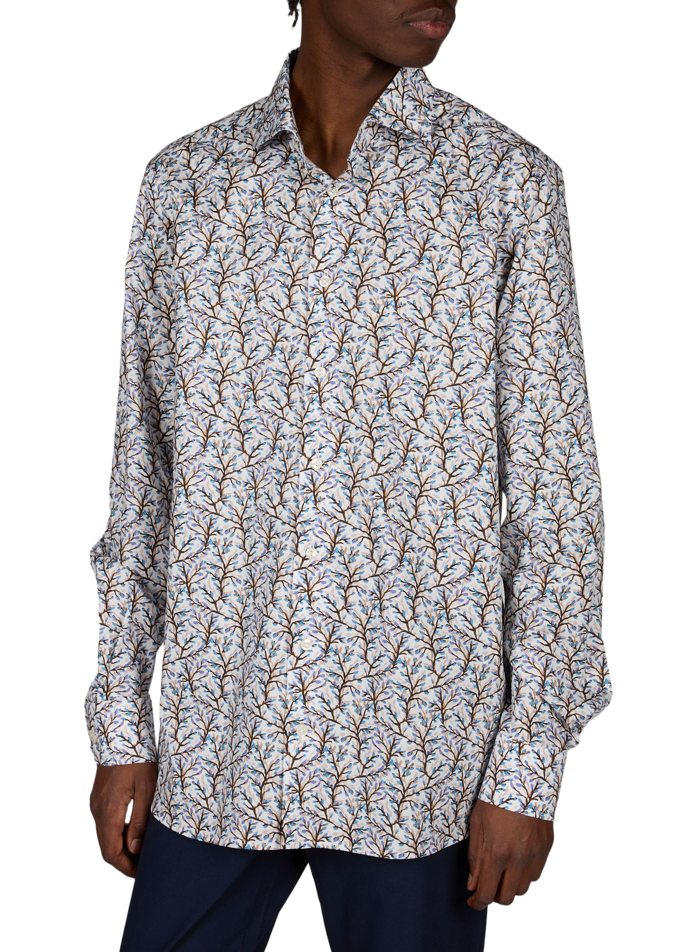 Floral print shirt  ETON Brown