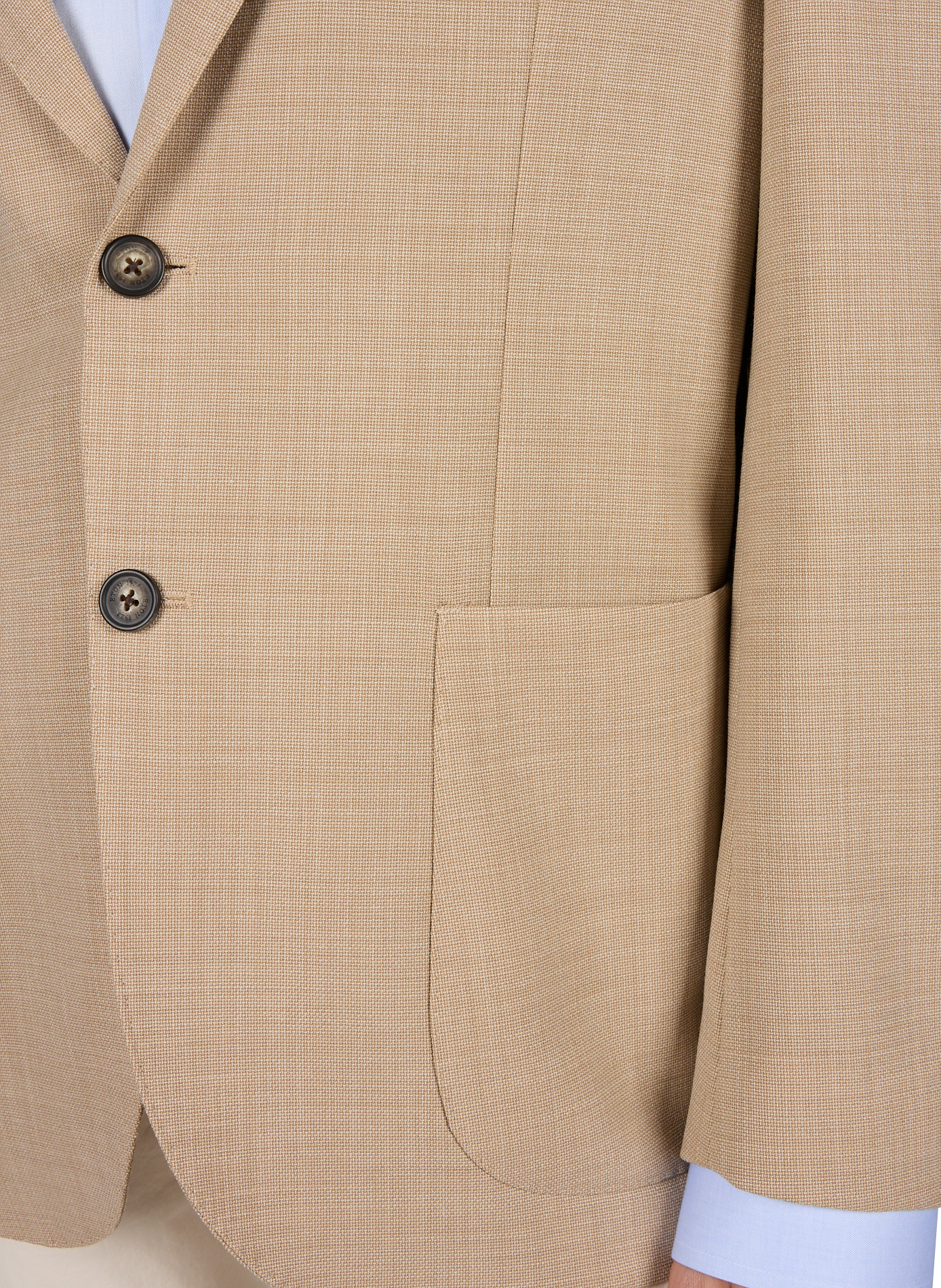 Blazer with topstitching in blended wool ETON Beige
