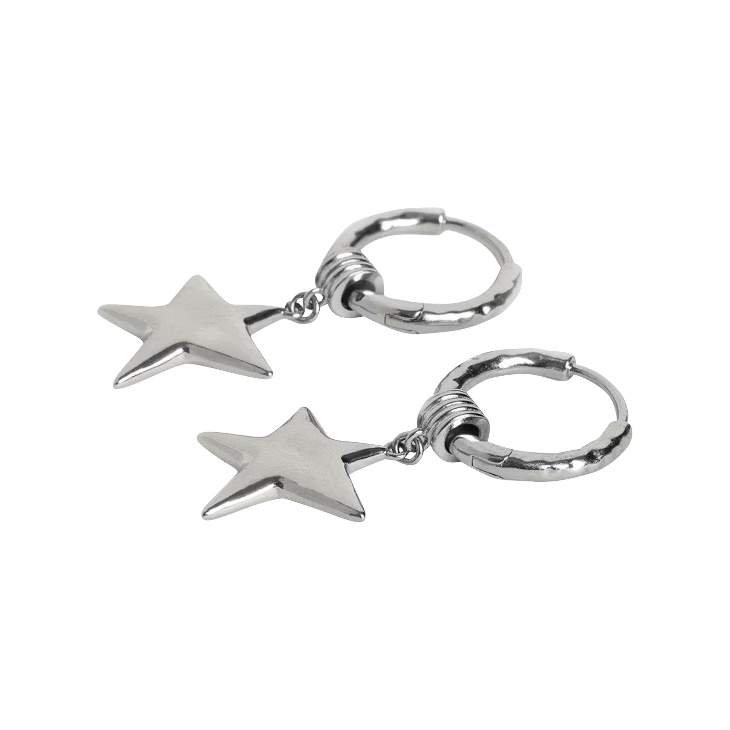 Boucles d'oreilles asymétriques étoiles rock star ZADIG&VOLTAIRE Argent