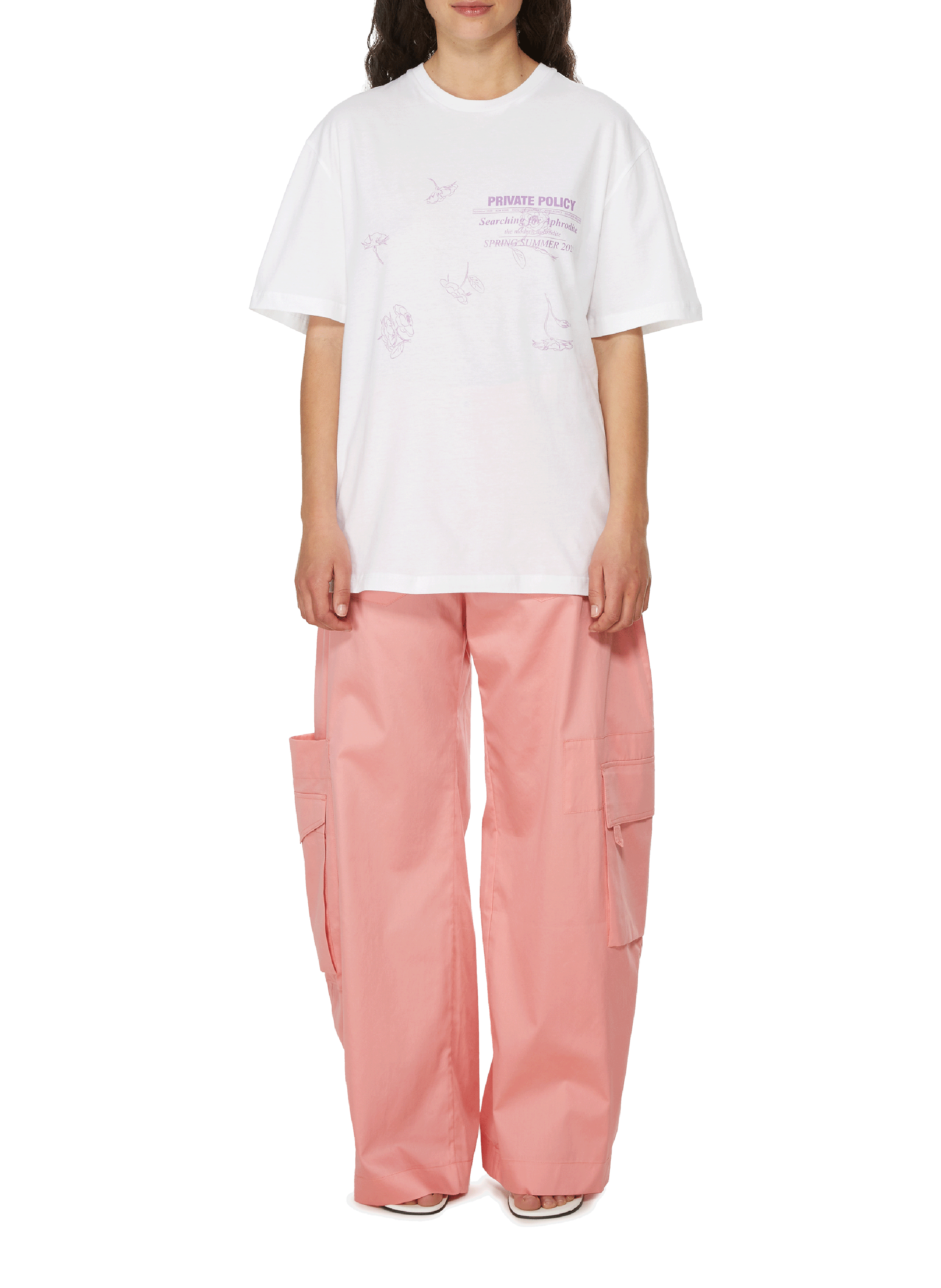Rose Logo T-shirt PRIVATE POLICY White