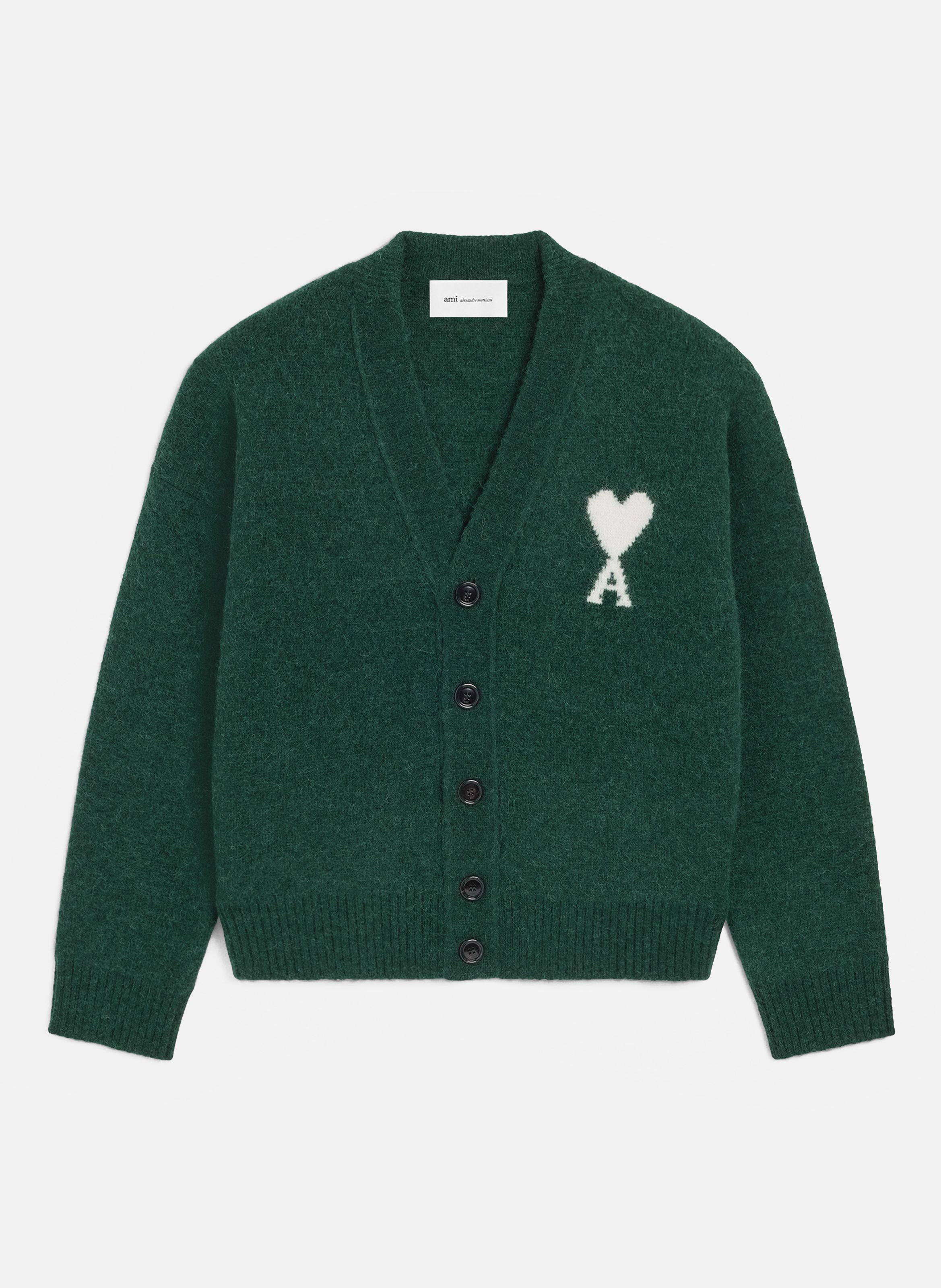 Cardigan unisexe en alpaga ami de coeur AMI PARIS Vert