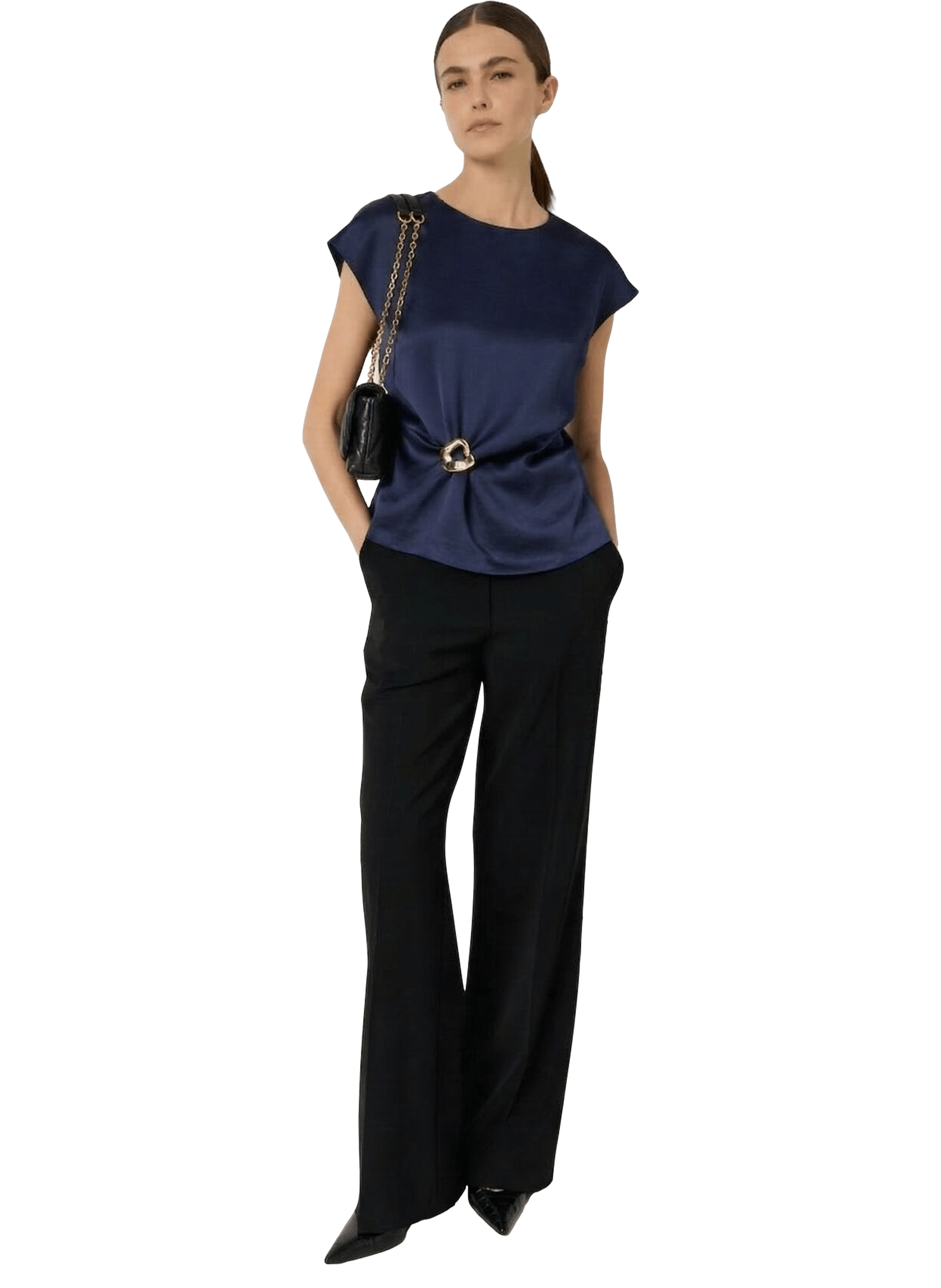 Top drapé à bijou doré - claudie GERARD DAREL Bleu