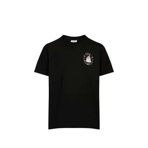 T-shirt col rond à imprimé dos en coton T-shirt col rond à imprimé dos en coton