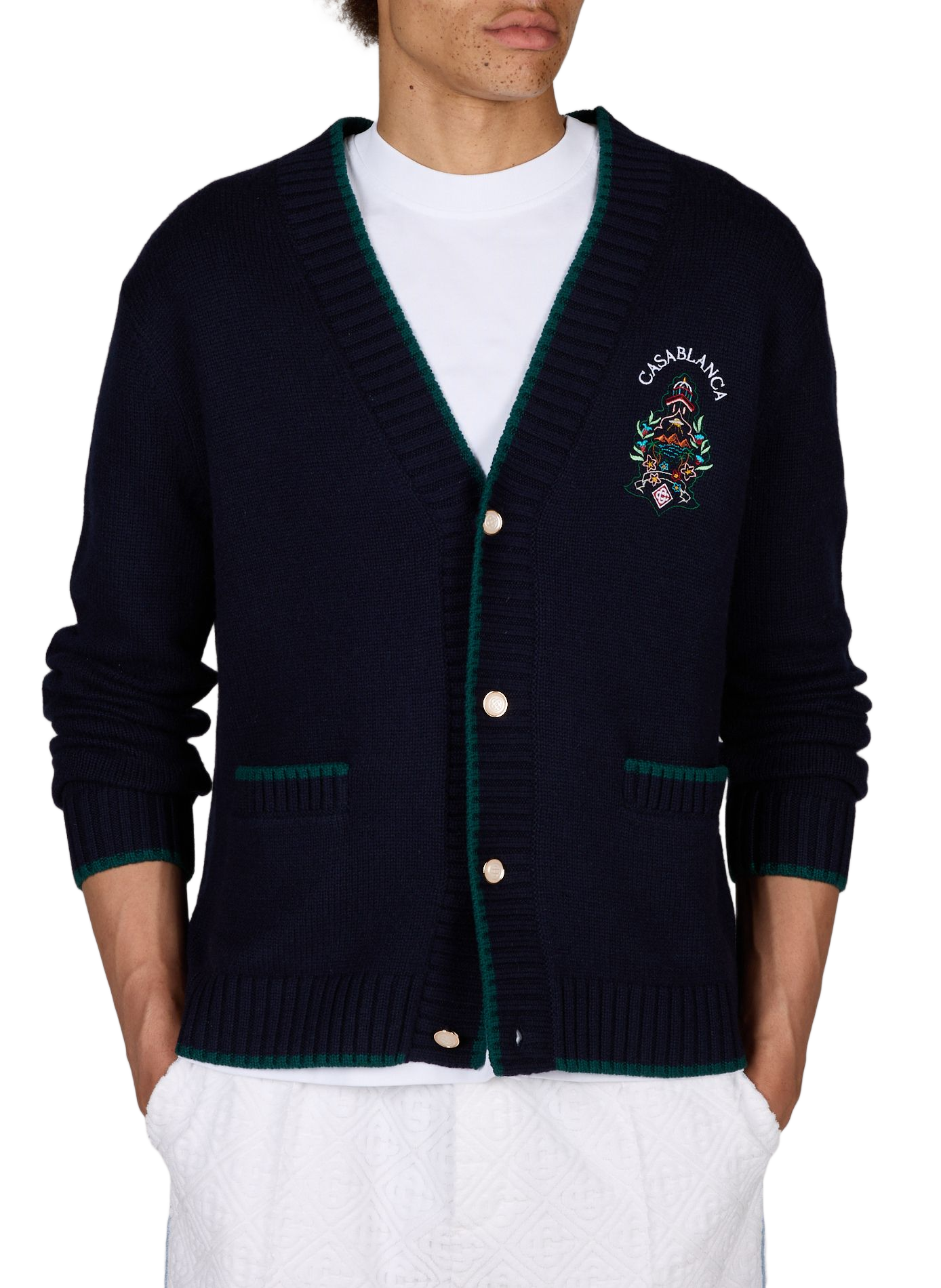 Gilet brodé en laine et cachemire CASABLANCA PARIS Multicolore