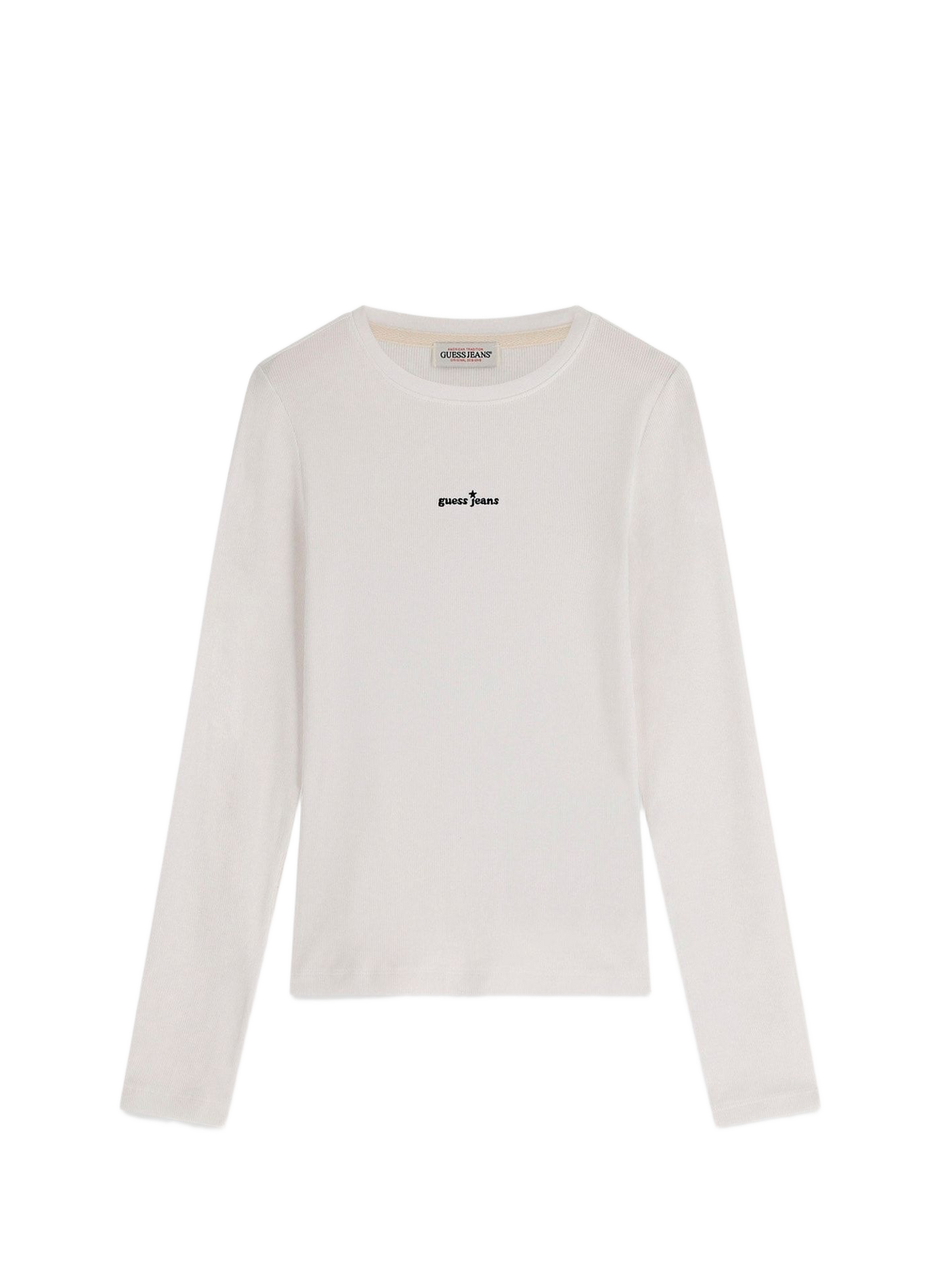 Tee-shirt col rond en coton mélangé GUESS Blanc
