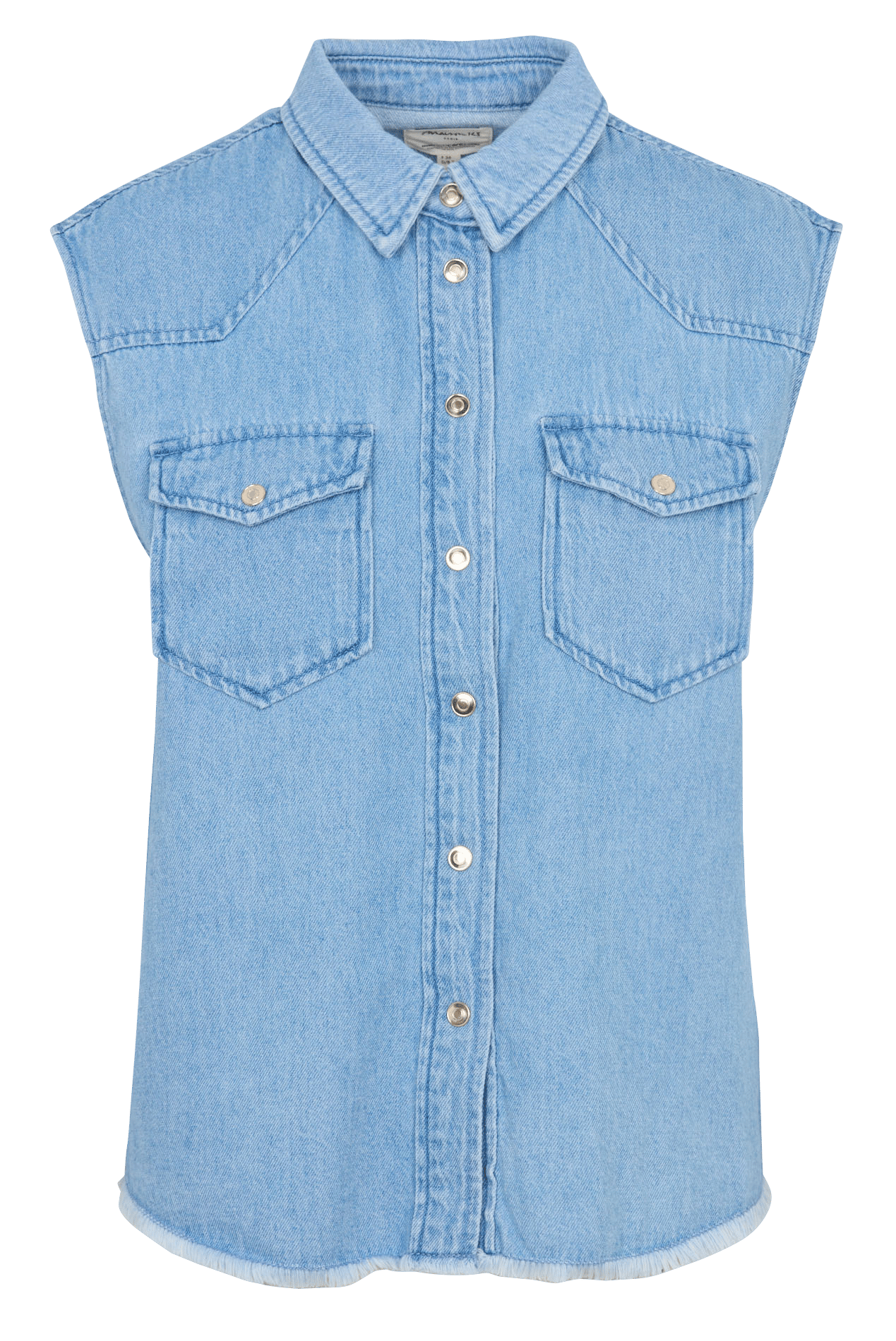 Chemise sans manches col classique en jean macao MAISON 123 Bleu