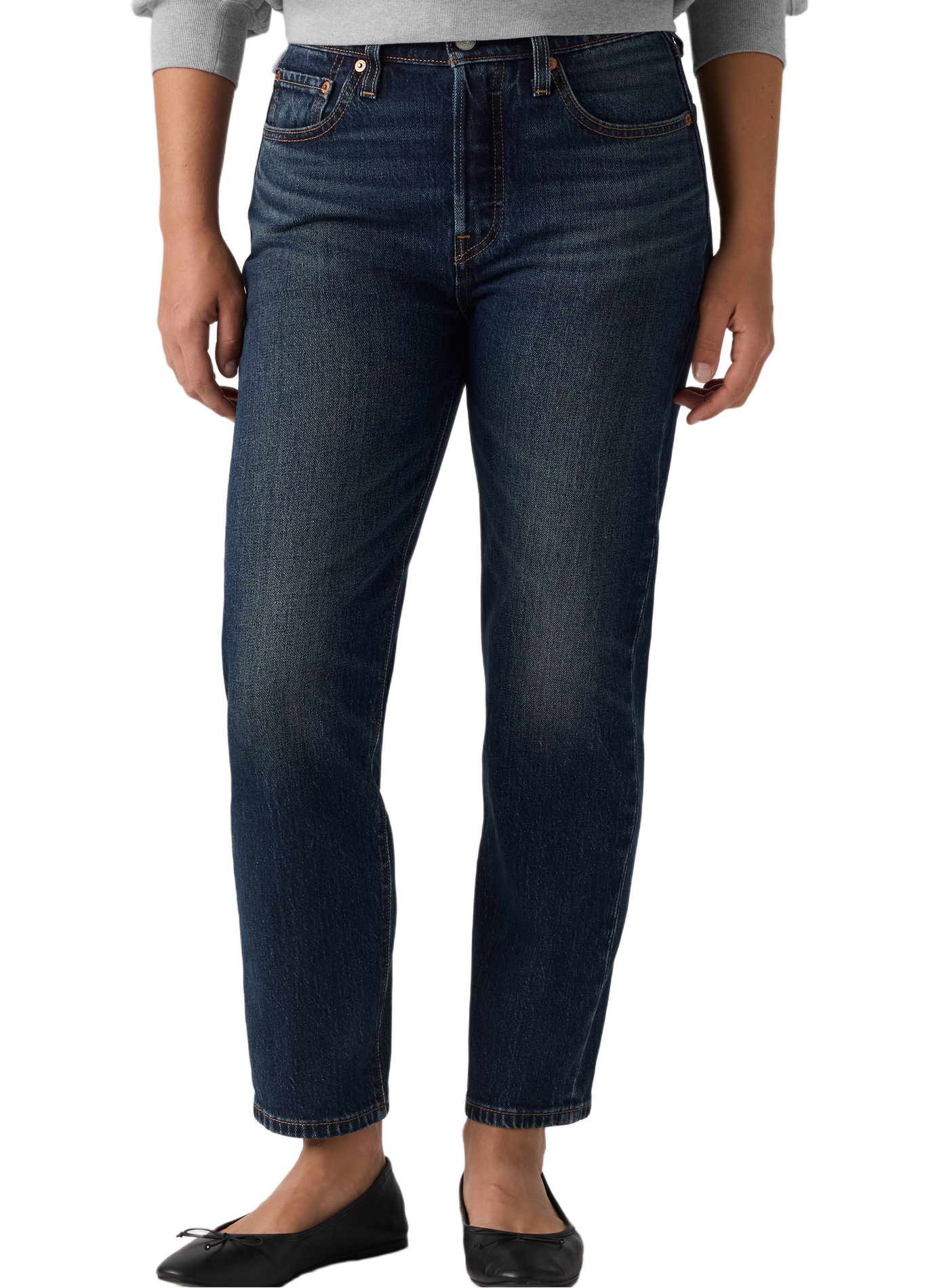 High-waisted straight leg jeans in a cotton blend LEVI'S Blue
