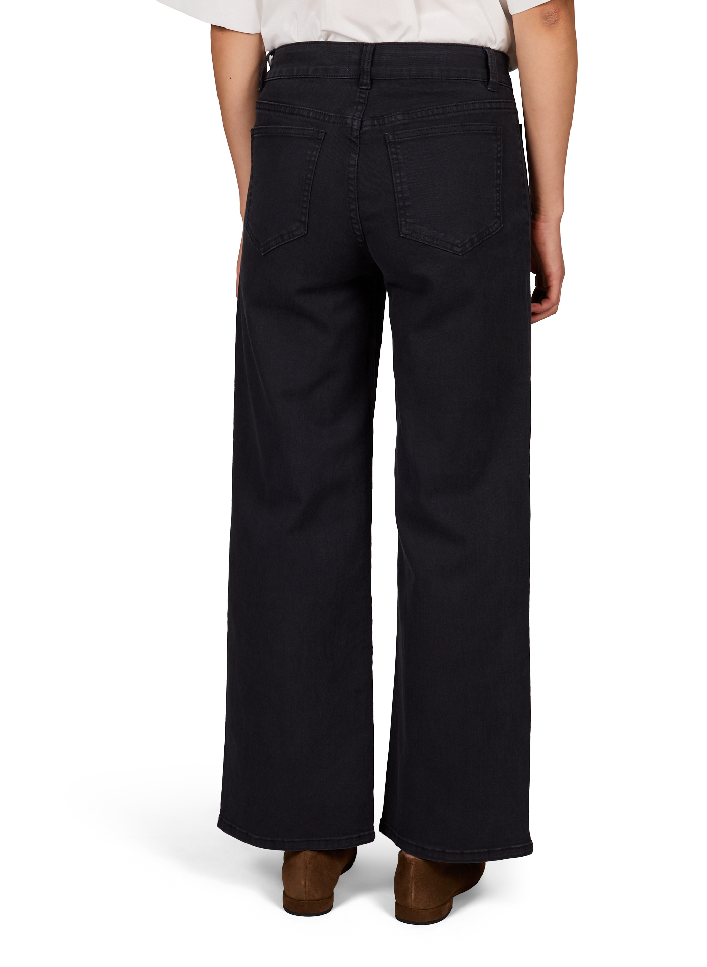 Weite Jeans aus Baumwollmischgewebe VILA Schwarz