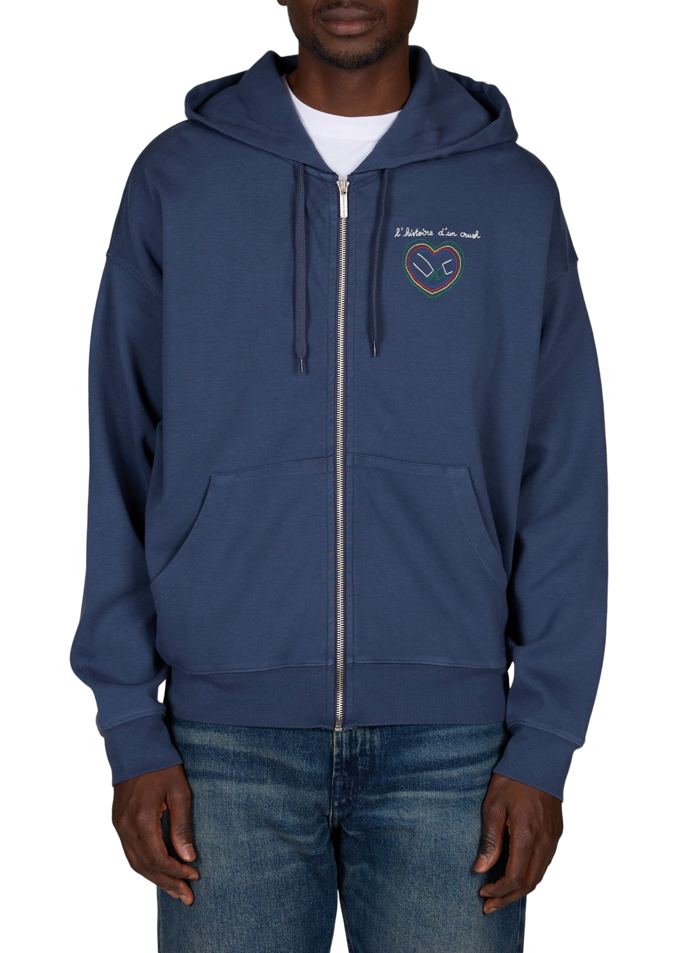 Gerader Kapuzenpullover aus Baumwolle MAISON LABICHE Blau