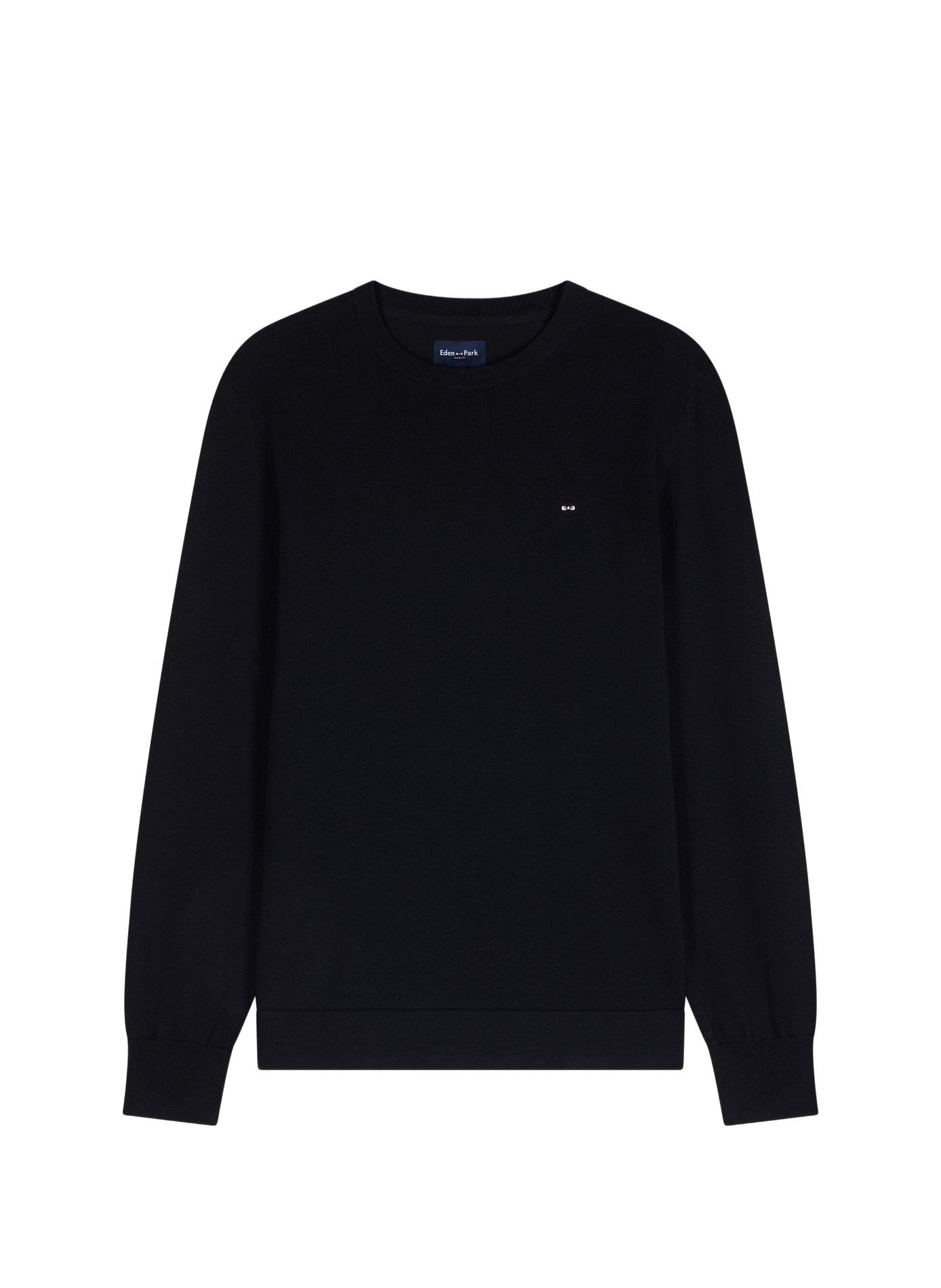 Pull col rond en coton mélangé EDEN PARK Black