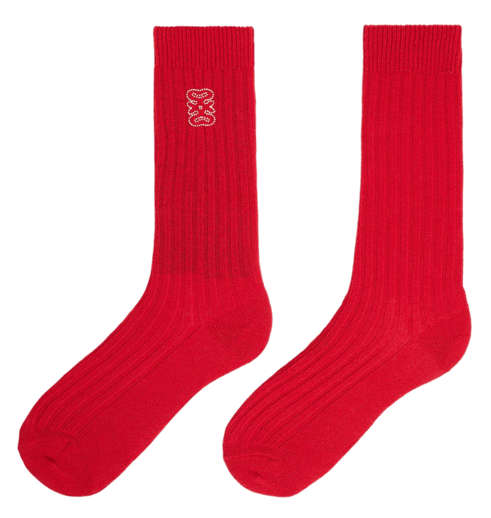 Chaussettes hautes côtelées à logo SANDRO Rouge