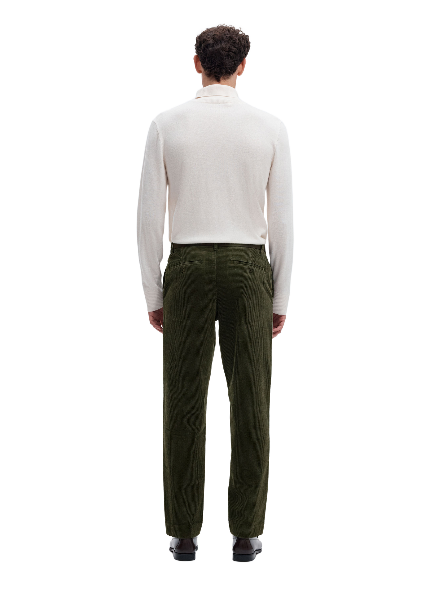 Pantaloni in velluto a coste in misto cotone SELECTED Verde
