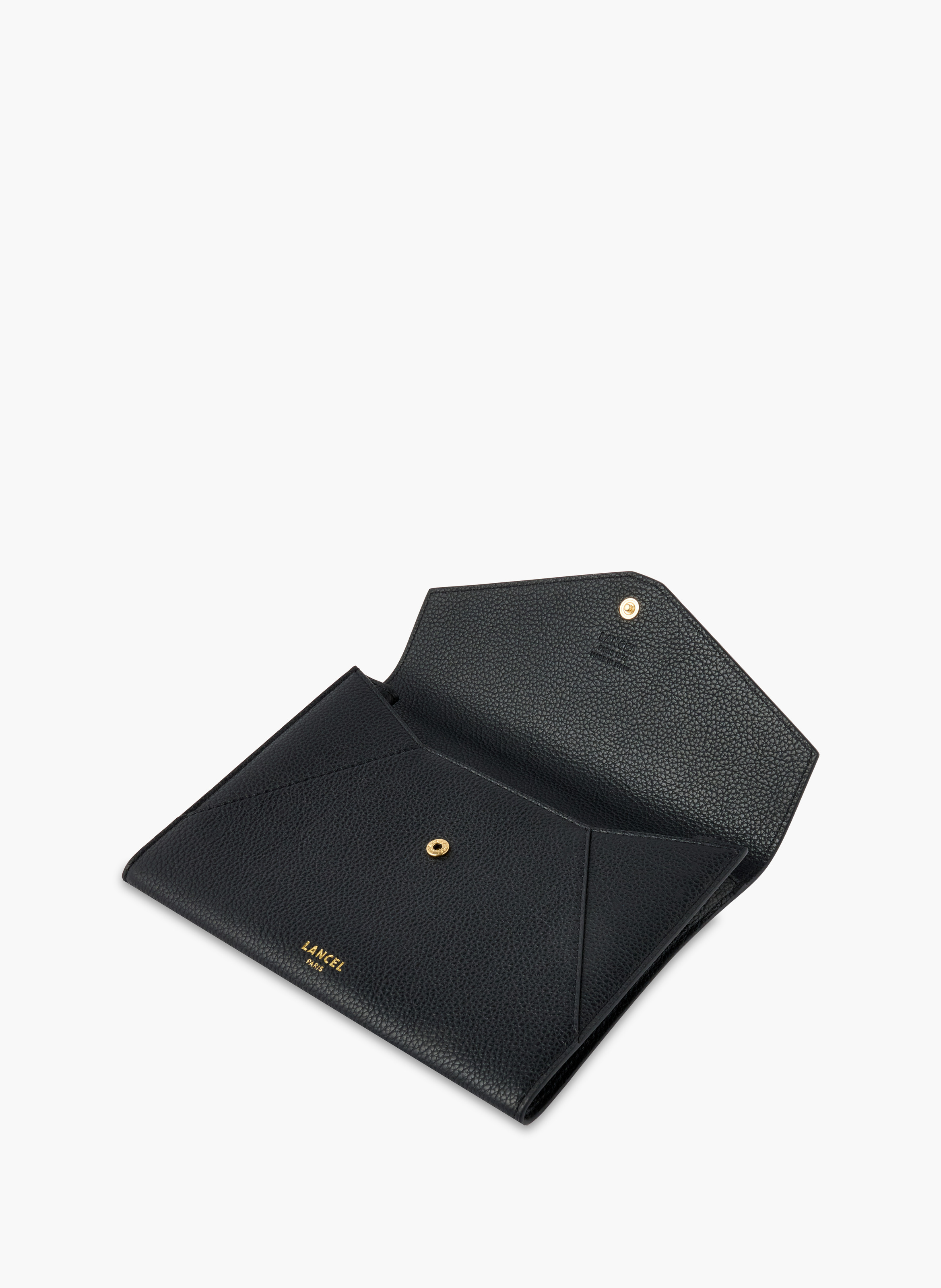 Pochette rabat m enveloppe de lancel en cuir LANCEL Noir