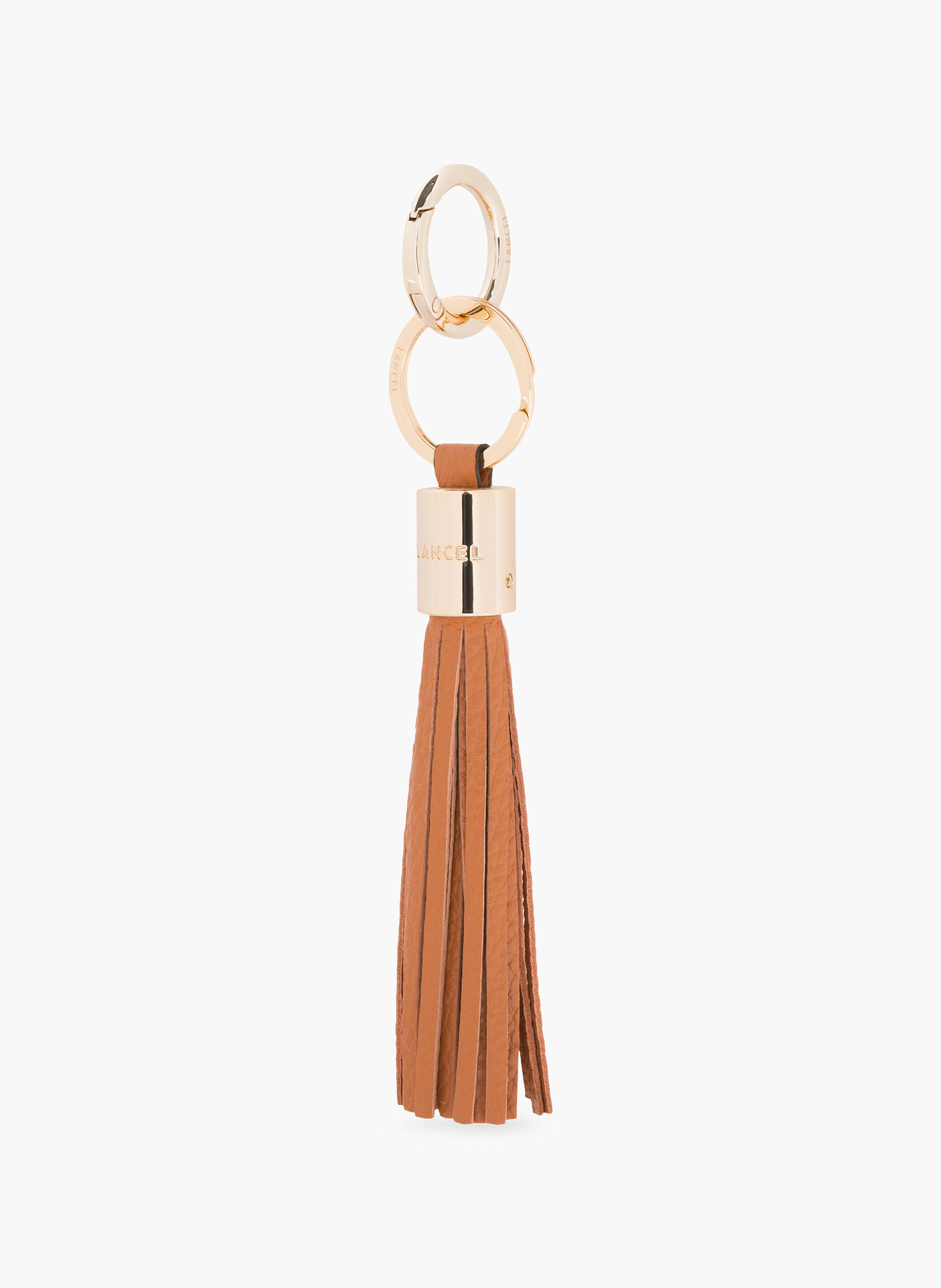 Sleutelhanger met pompon van Lancel's Premier Flirt in leer LANCEL Bruin