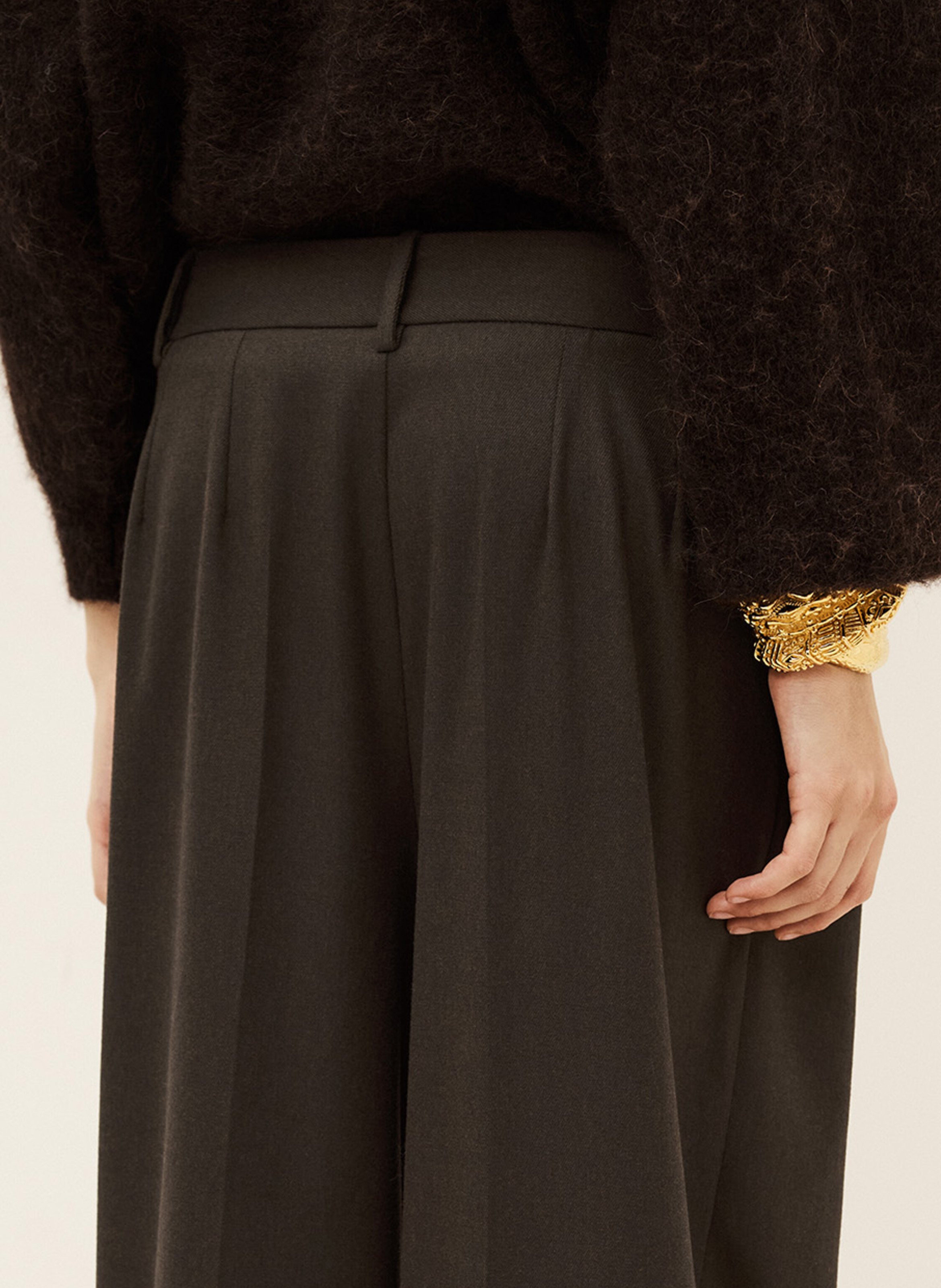 Pantalon large à pinces uni twani | Marron BA&SH Femme