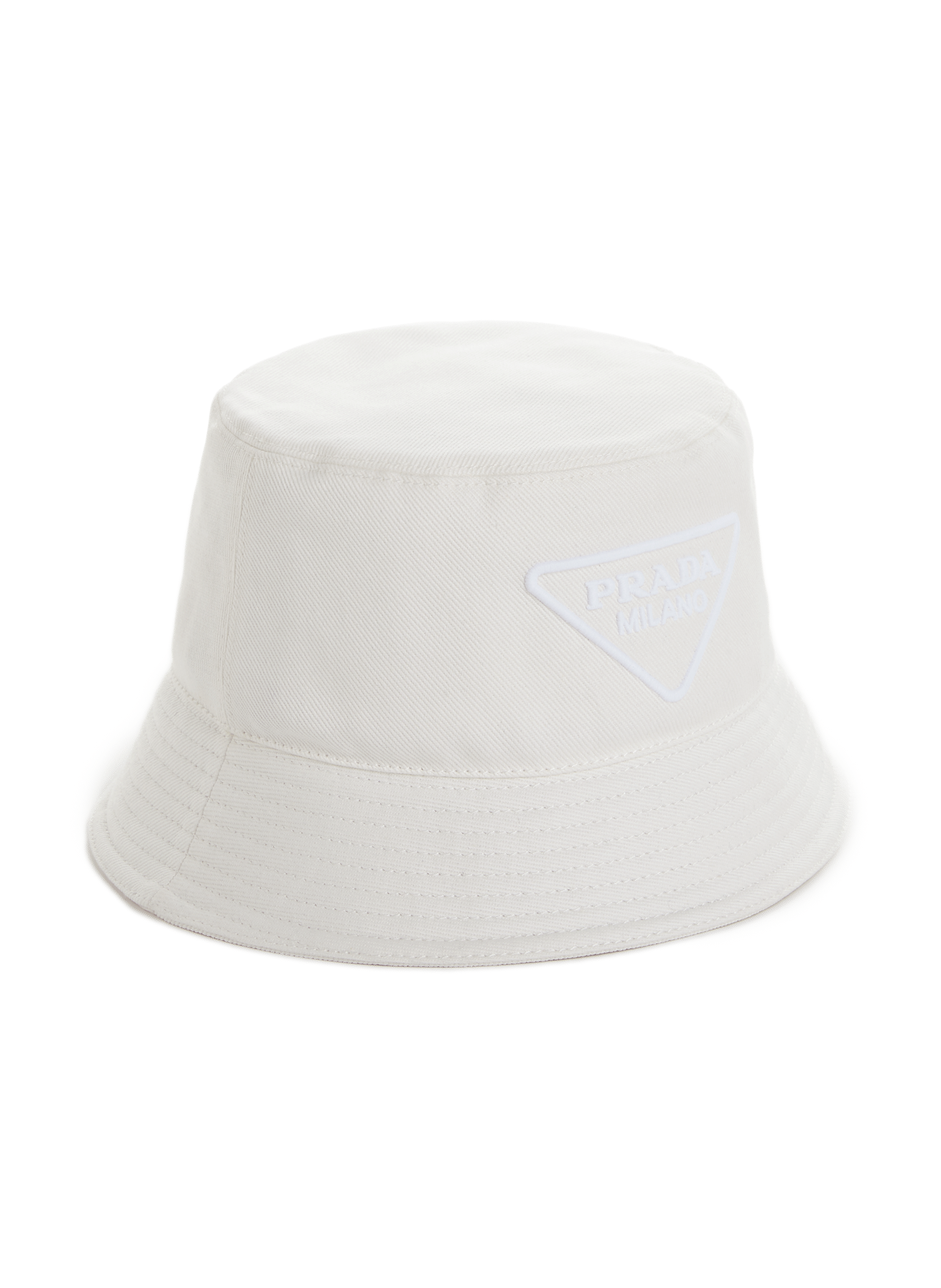 Cotton canvas bucket hat PRADA White