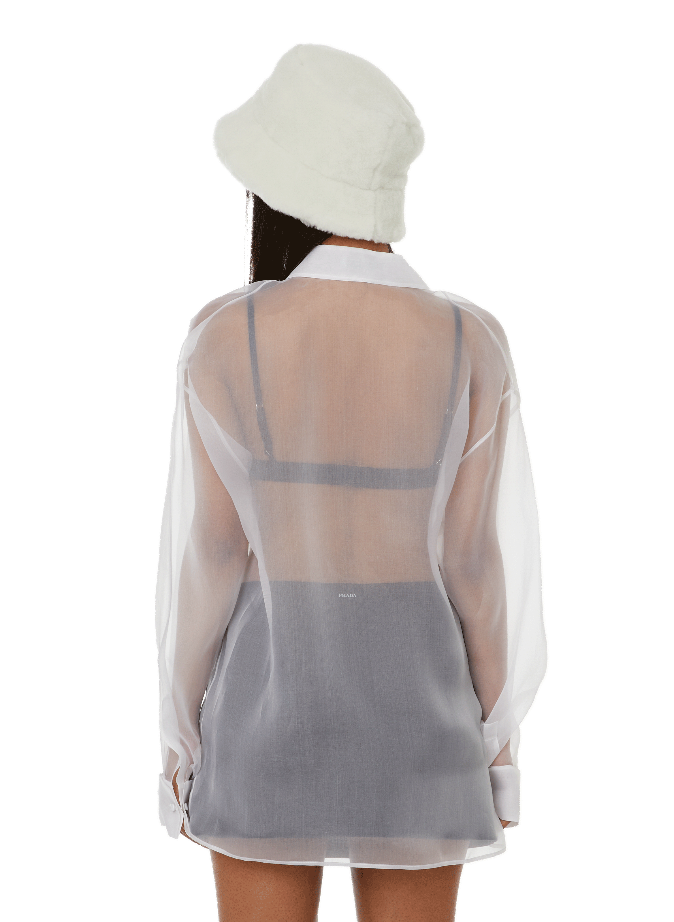 Transparent silk shirt PRADA White