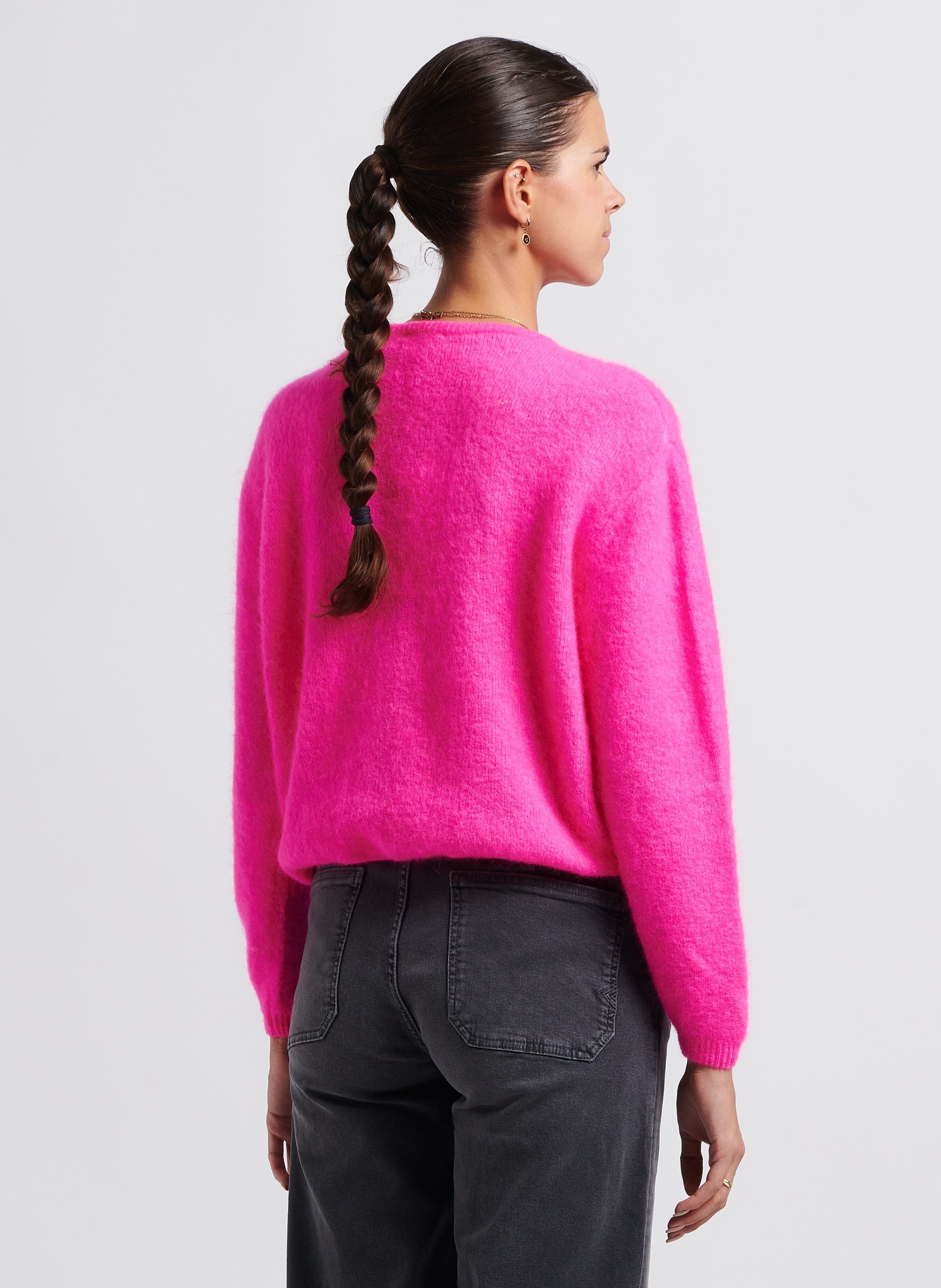 Gilet ample col rond en laine mélangée vitow AMERICAN VINTAGE Rose