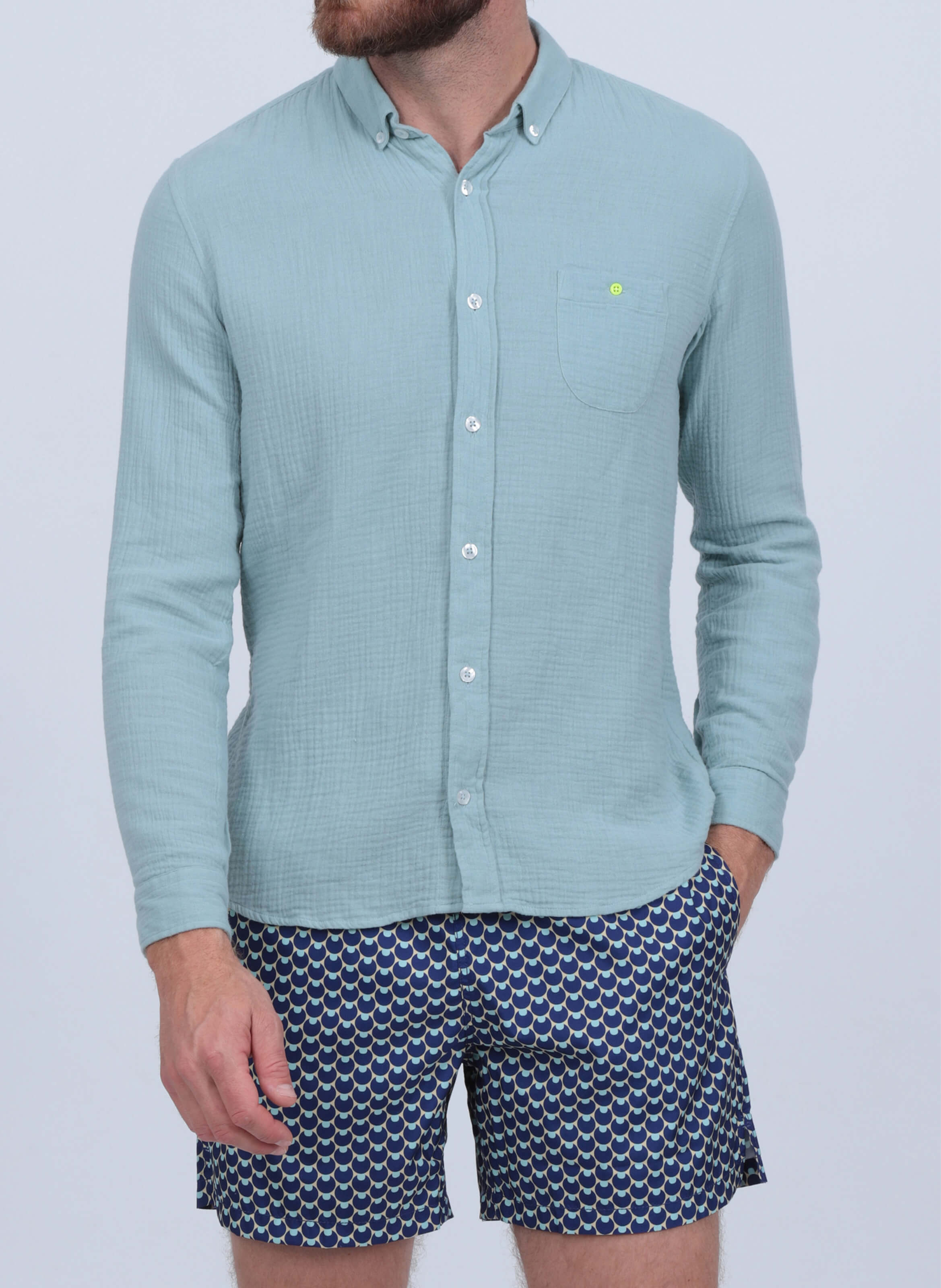 Chemise  en gaze de coton GILI'S Bleu