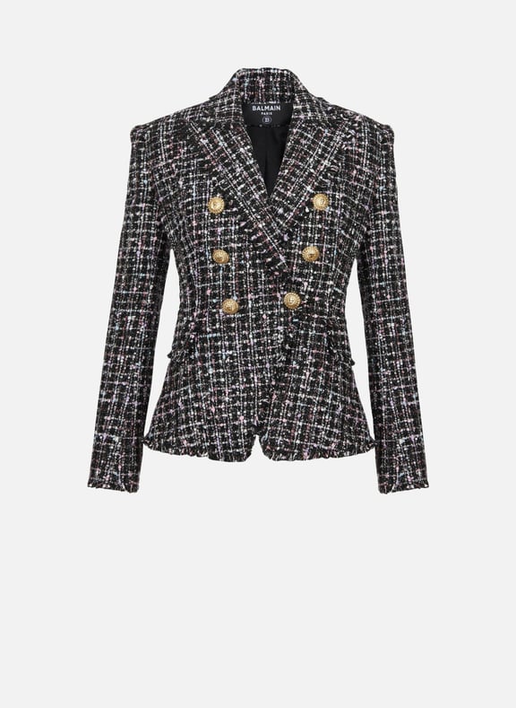 Veste 6boutons en tweed Noir by BALMAIN BALMAIN Veste 6boutons en tweed Noir