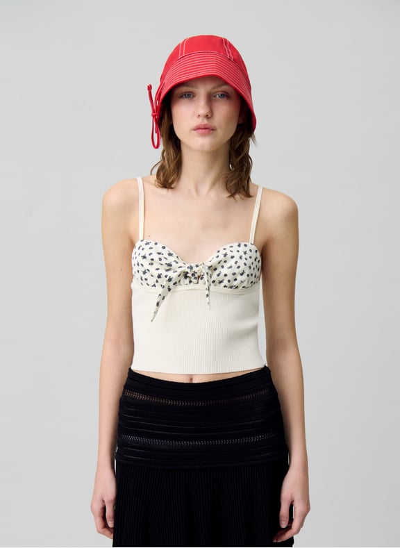 Top à imprimé fleuri Beige by CLAUDIE PIERLOT CLAUDIE PIERLOT Top à imprimé fleuri Beige