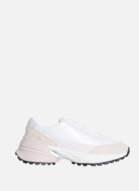 Sneakers with printed logo in suede leather White by CALVIN KLEIN CALVIN KLEIN Sneakers with printed logo in suede leather White
