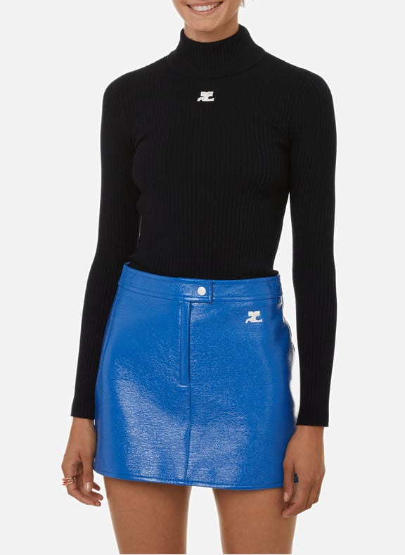 Pull col roulé Réédition en maille Bleu by COURRÈGES COURRÈGES Pull col roulé Réédition en maille Bleu