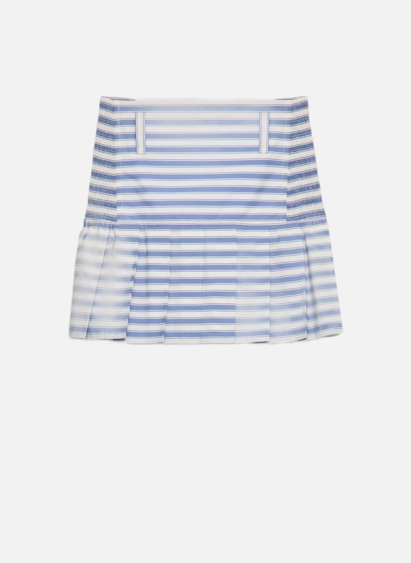 Jupe courte en popeline rayée Bleu by PRADA PRADA Jupe courte en popeline rayée Bleu