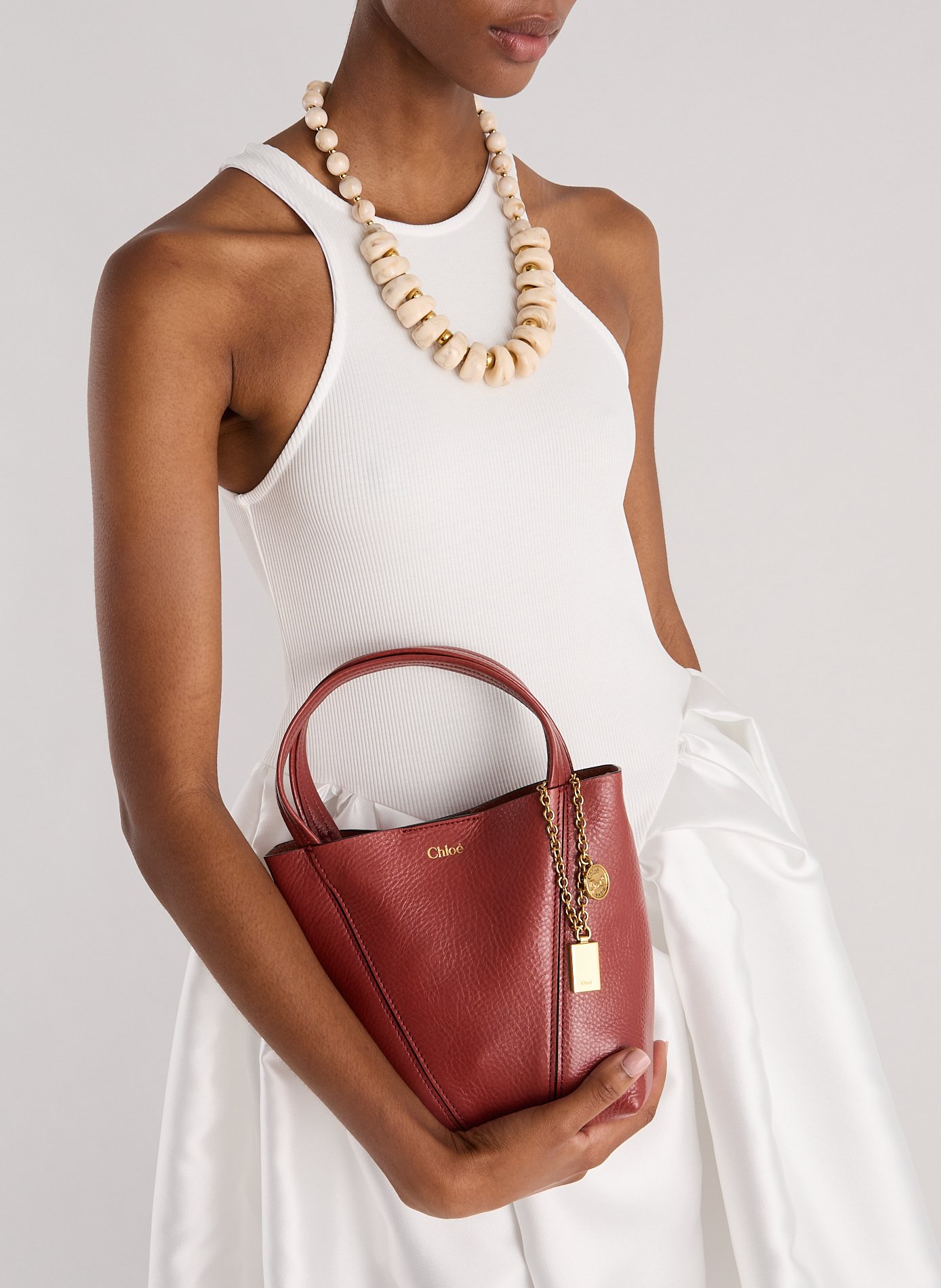 Sac à main Spin en cuir de veau CHLOÉ Rose