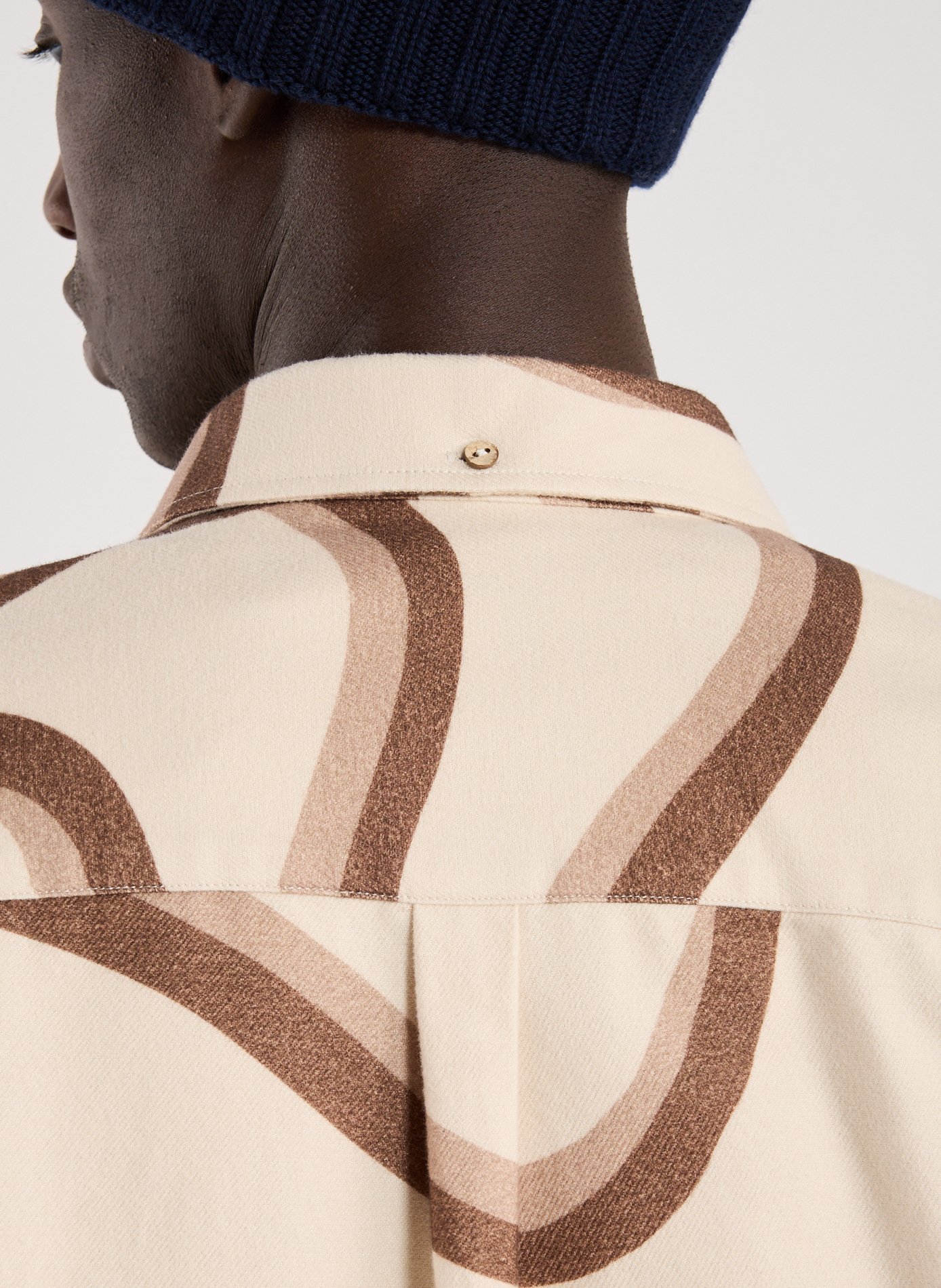 Thick cotton shirt with patterns FAGUO Beige