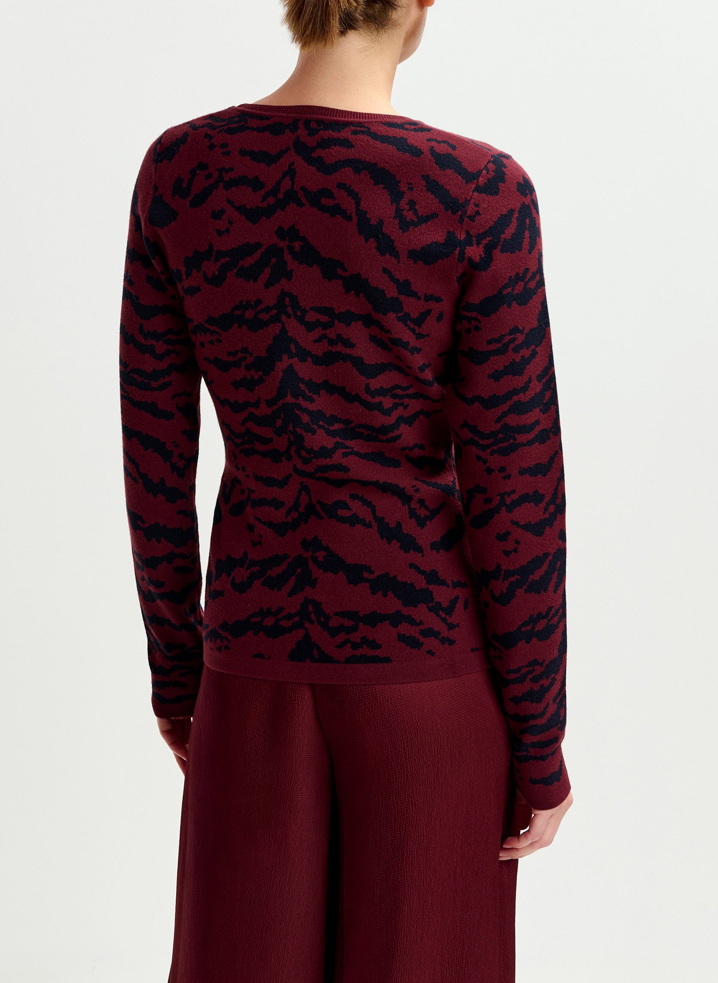 Pull col rond imprimé zèbre Iterest ESSENTIEL ANTWERP Rouge