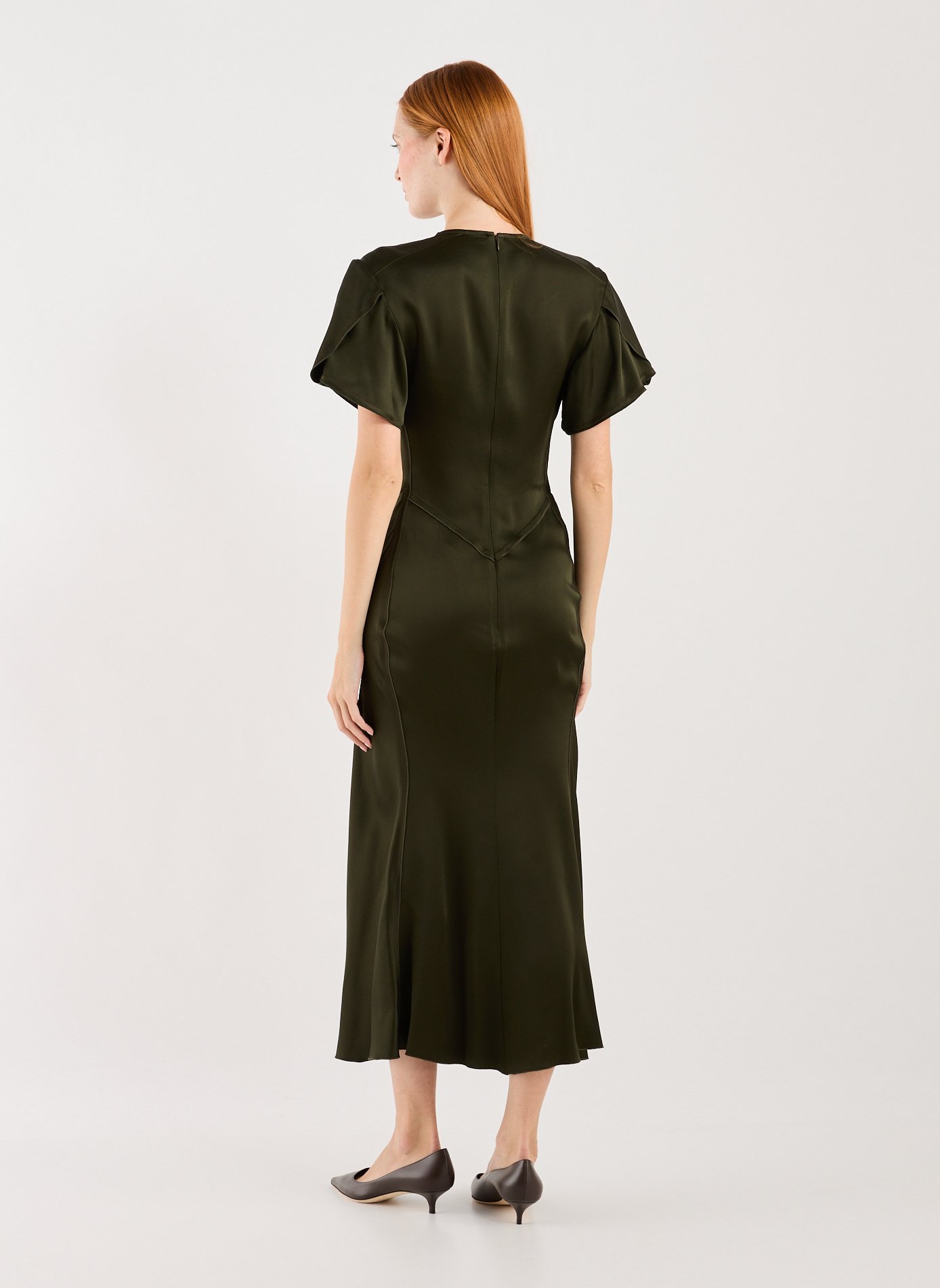 Draped V-neck dress VICTORIA BECKHAM Green