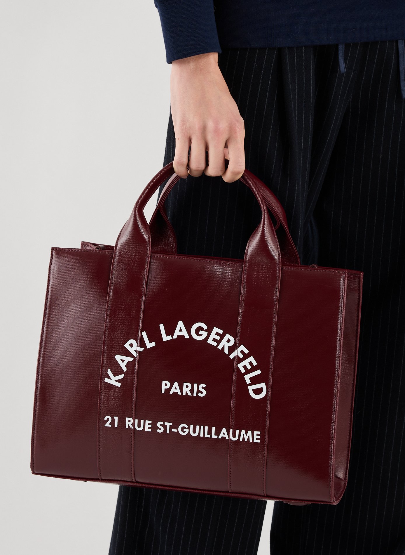 Sac à main verni à logo KARL LAGERFELD Rouge