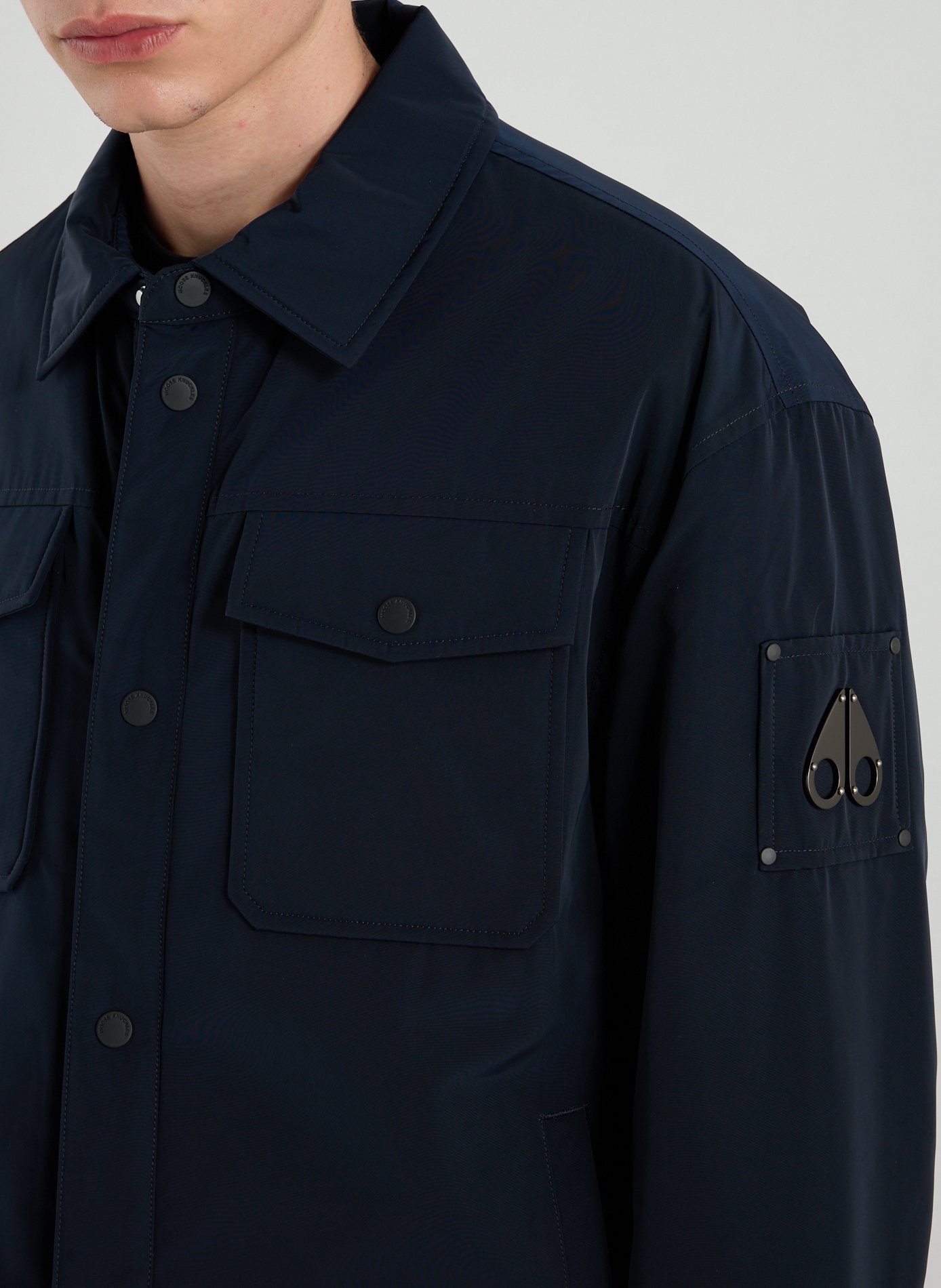 Jacques Bunny classic collar shirt coat MOOSE KNUCKLES Blue