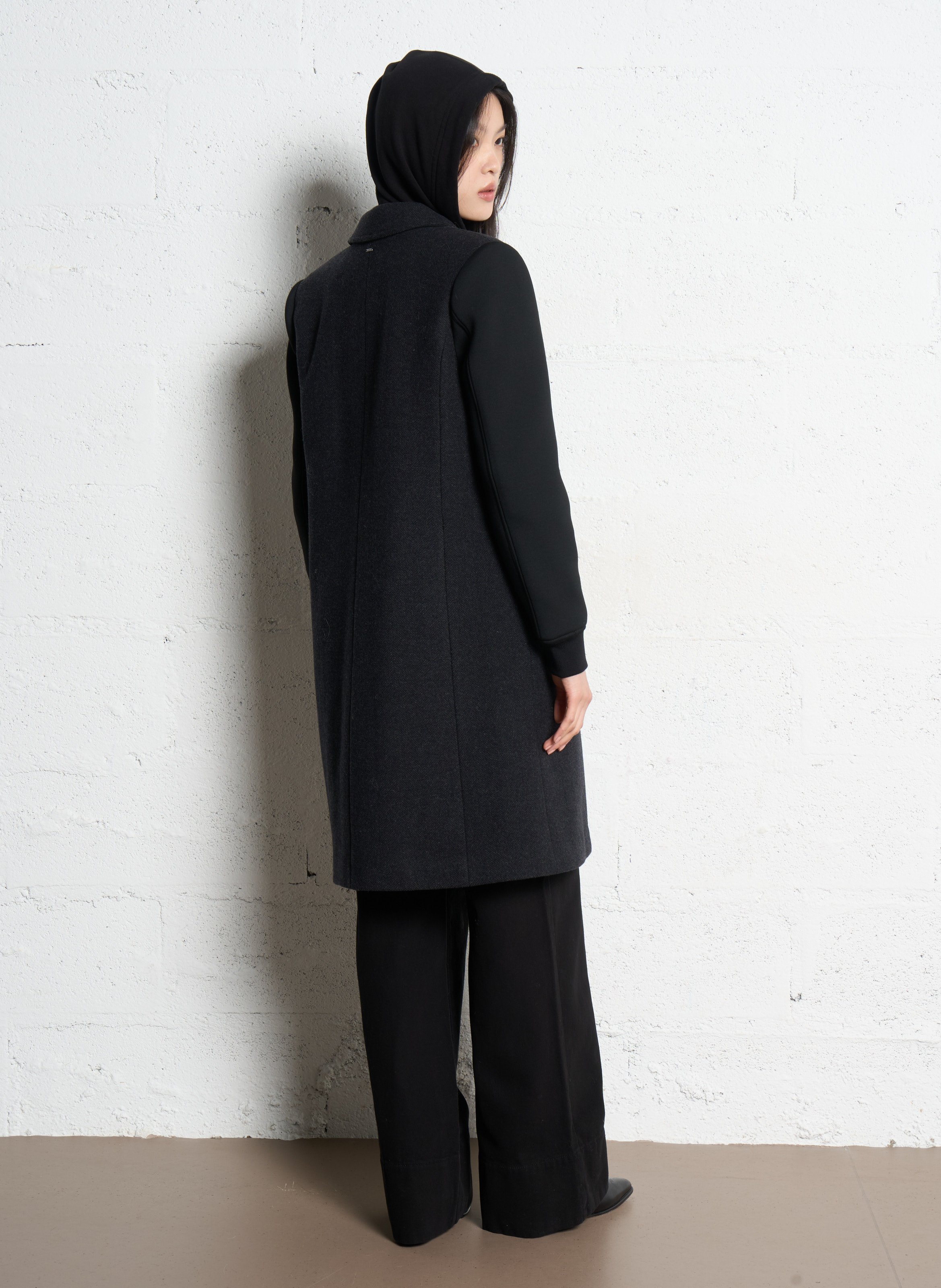 Manteau col tailleur en laine mélangée IKKS Gris