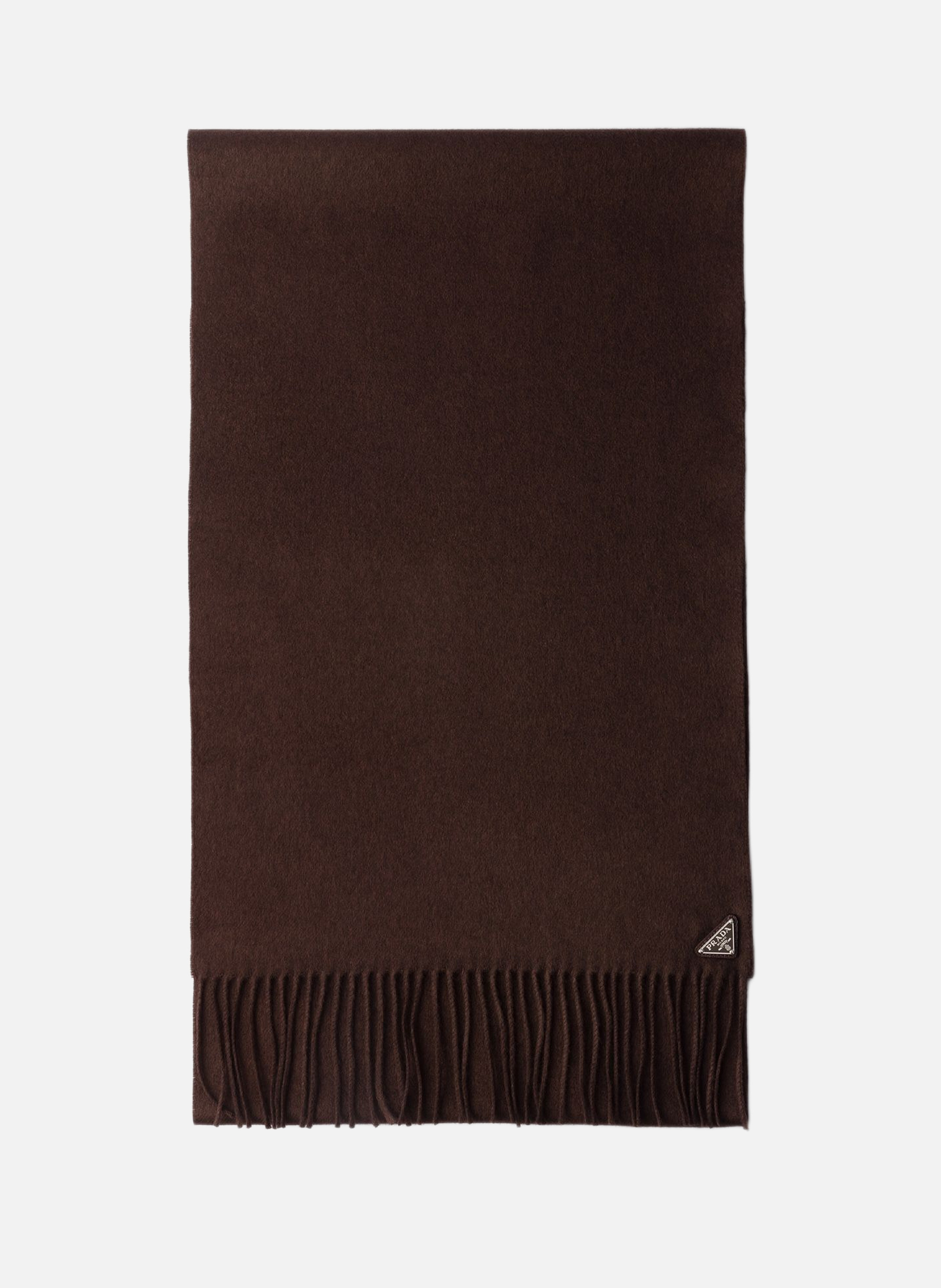 Écharpe en soie et cachemire PRADA Marron