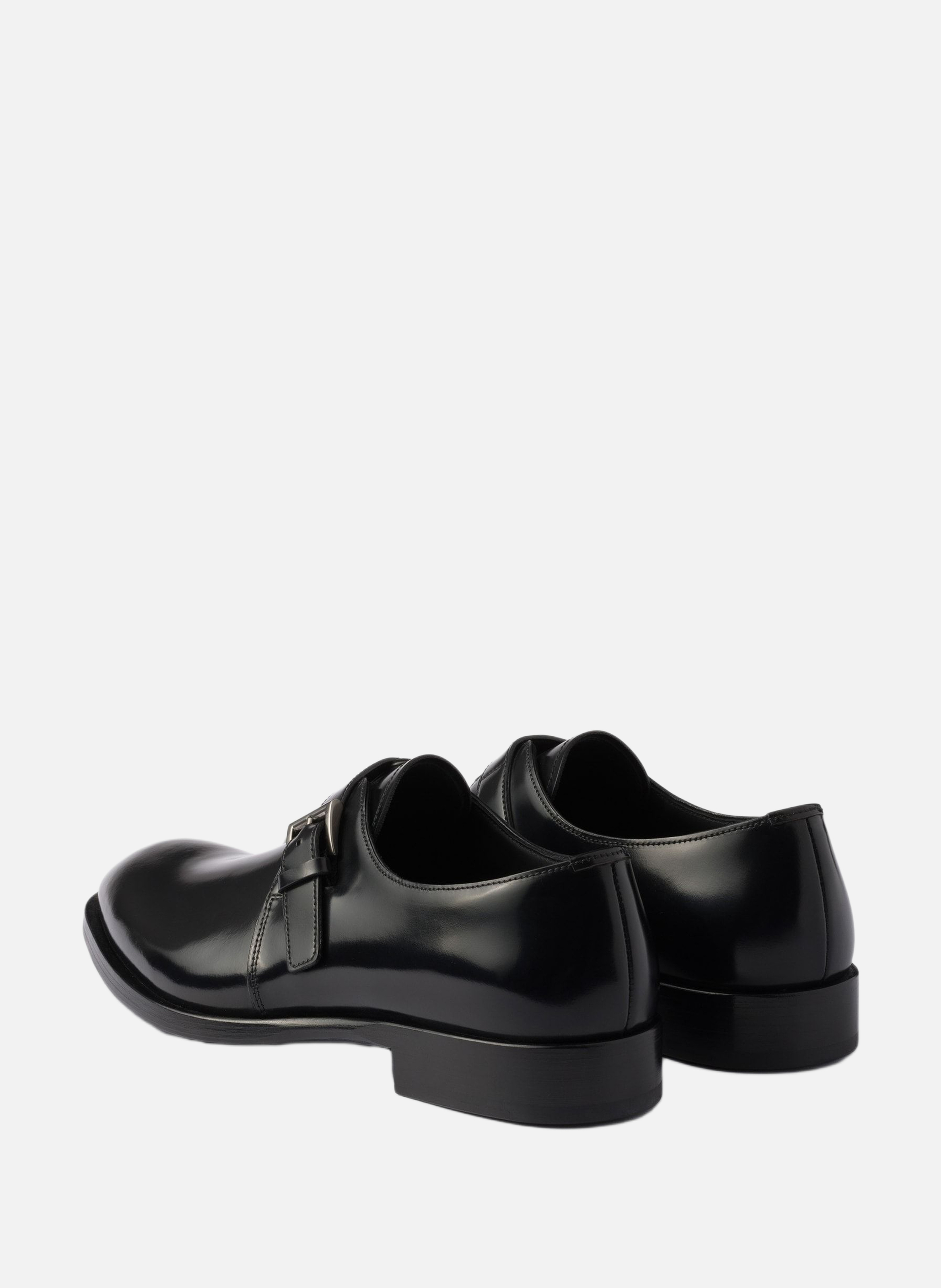 Derbies en cuir brossé avec boucle PRADA Noir