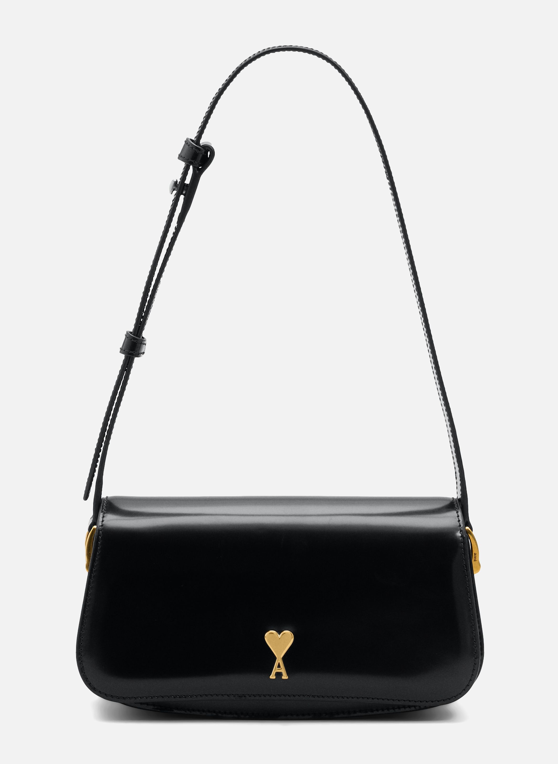 Sac porte epaule paris paris unisexe en cuir de veau AMI PARIS Noir