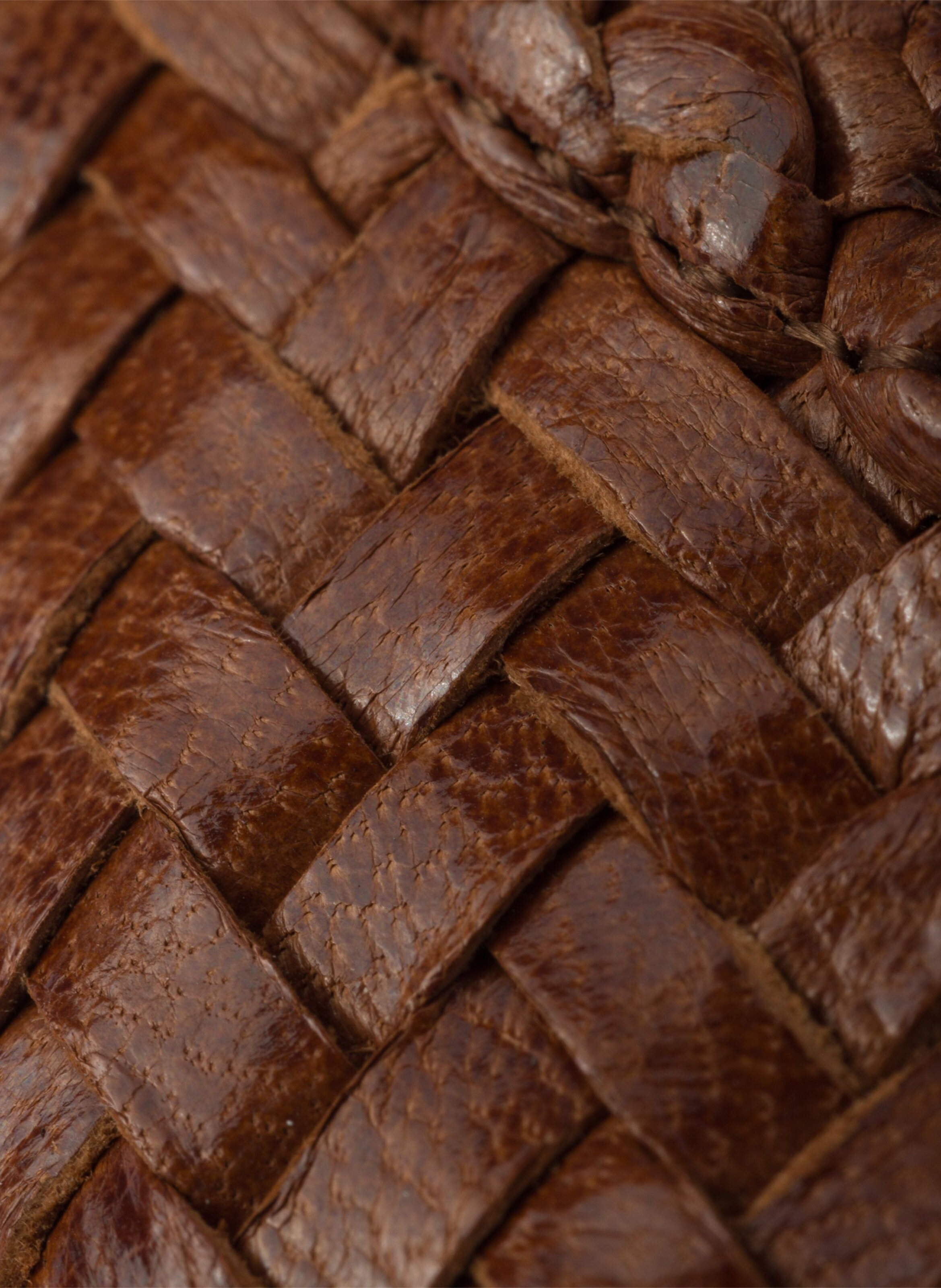 Ballerines en cuir tissé PRADA Marron