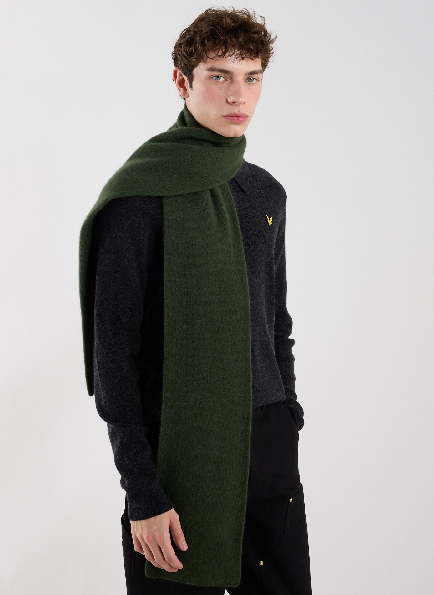 Echarpe en laine et angora MACKIE Kaki