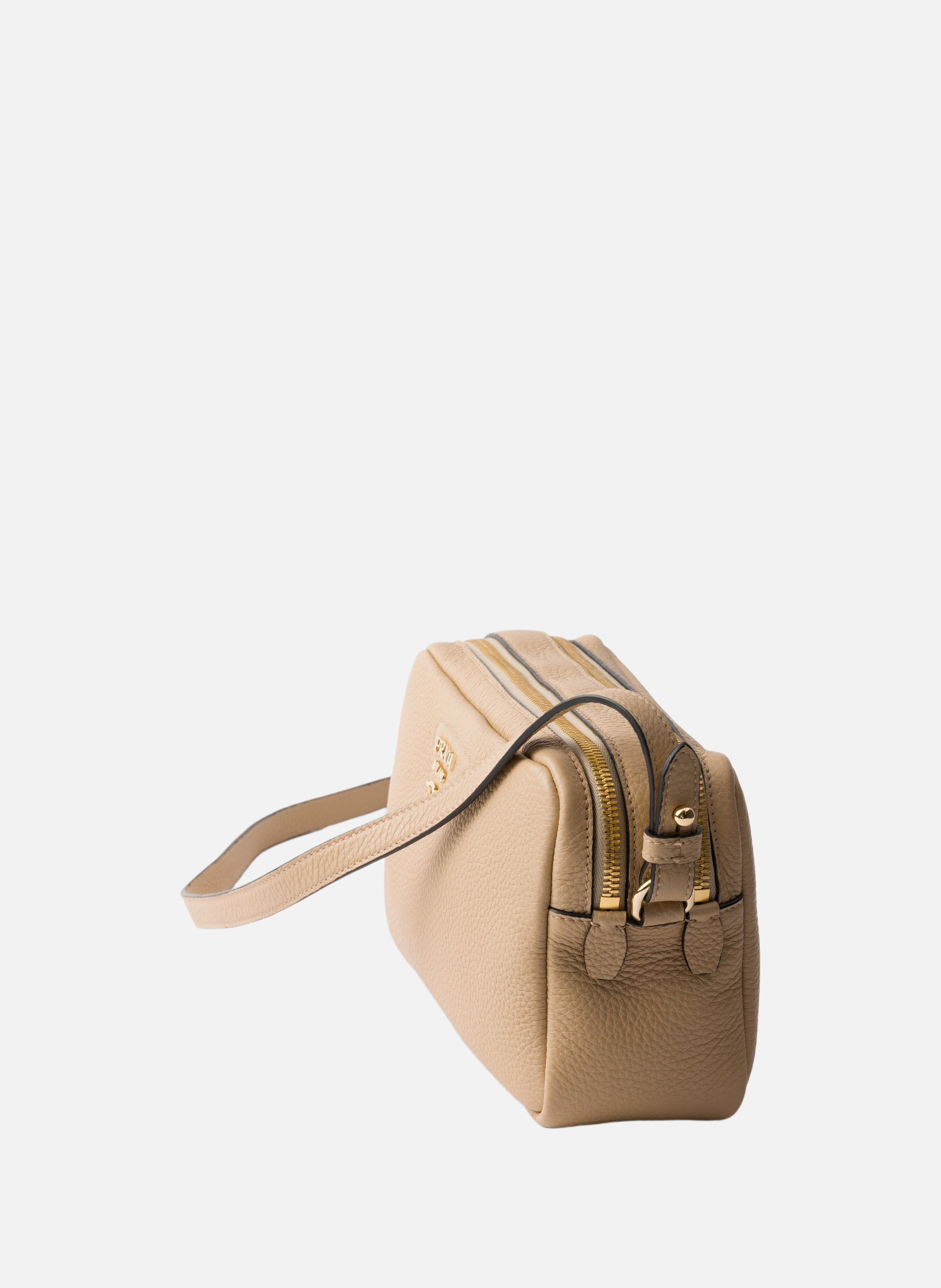 Petit sac à bandoulière en cuir PRADA Beige