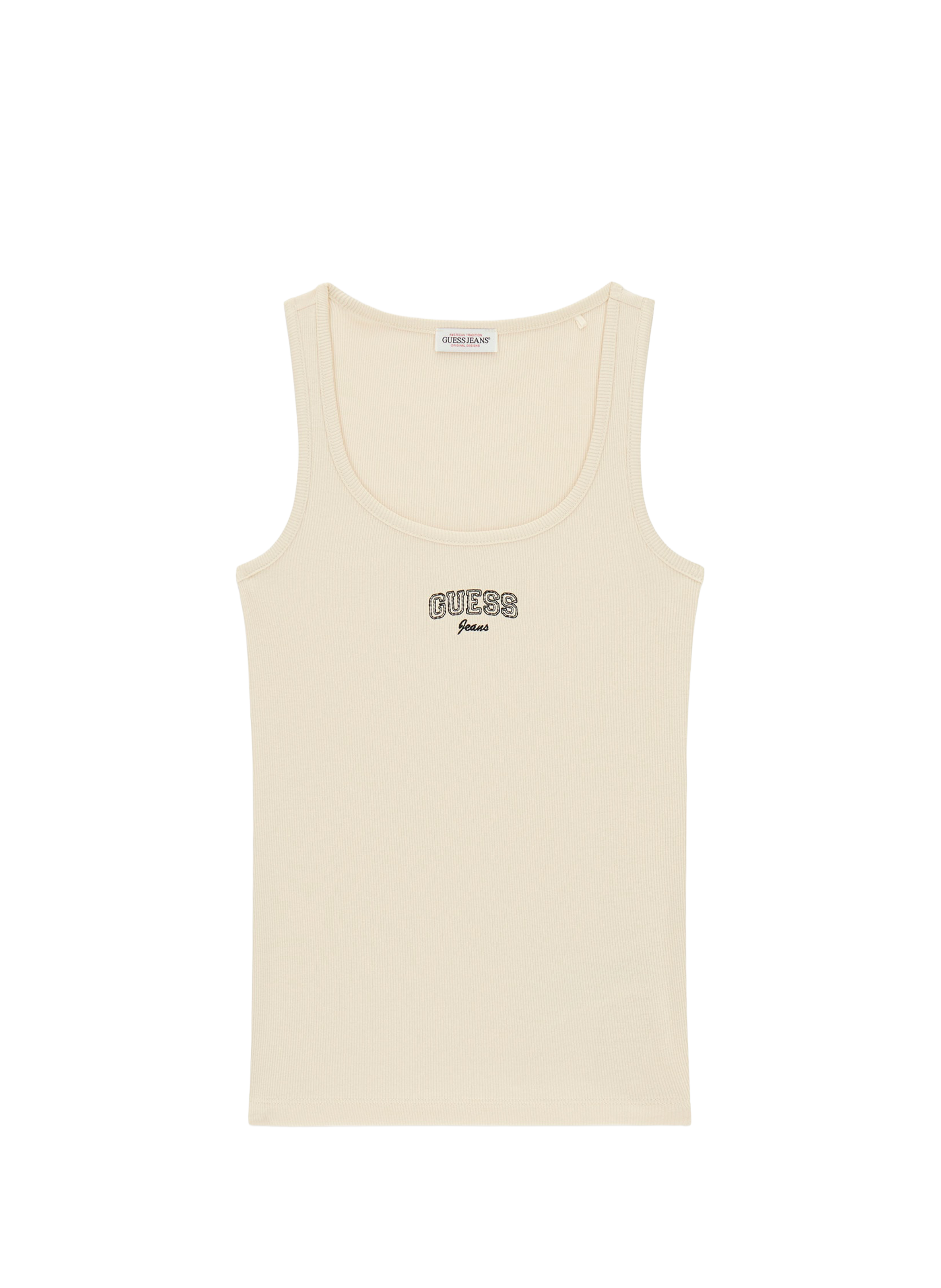 Débardeur en coton mélangé avec logo GUESS Beige