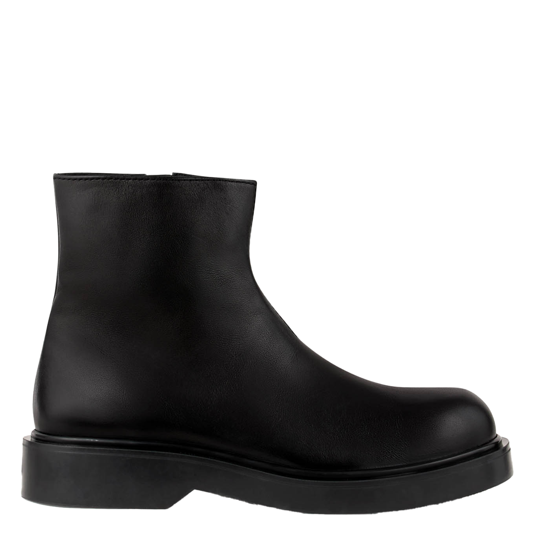Bottes unies en cuir lisse SANDRO Noir