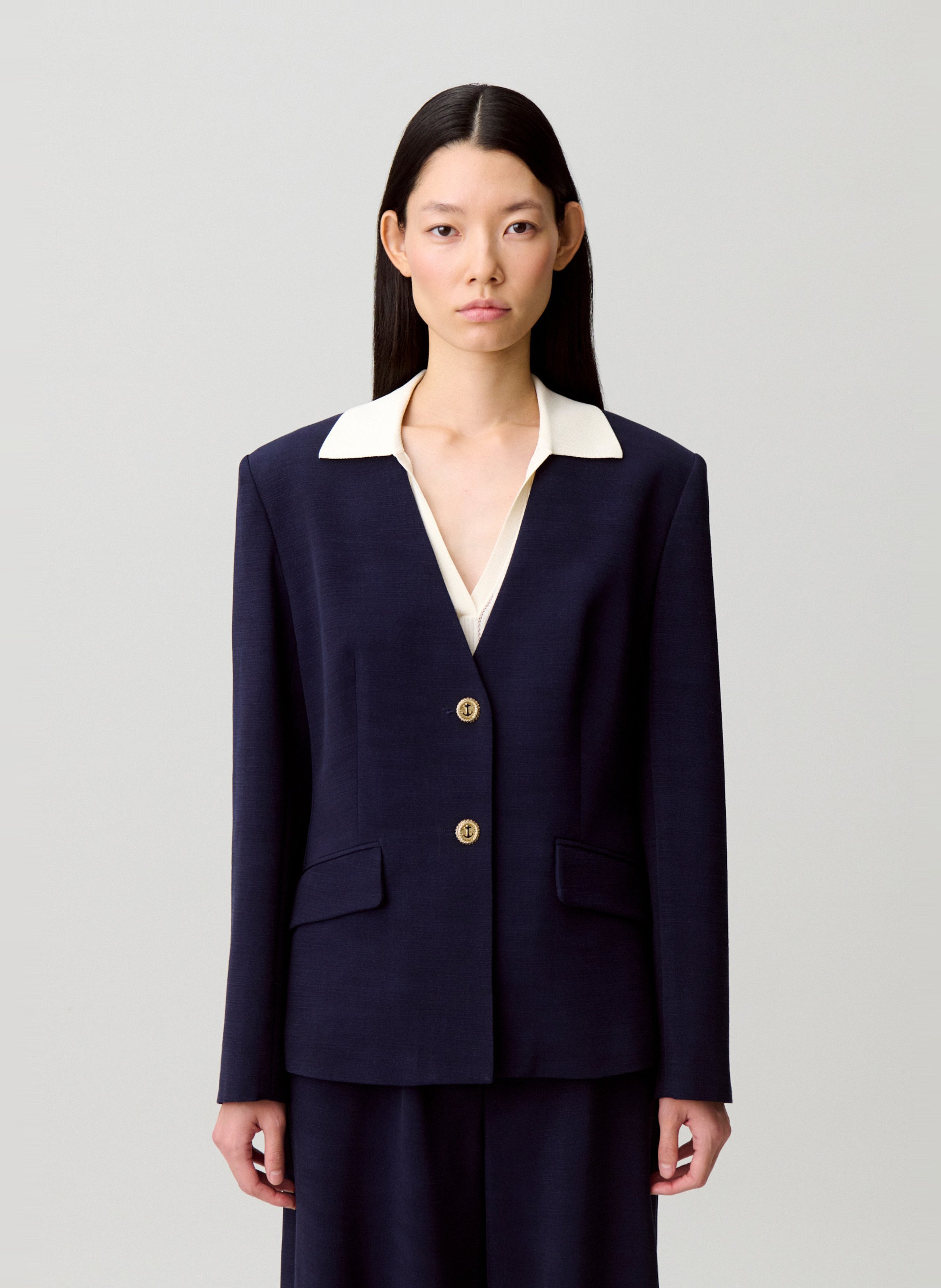 Veste col v CLAUDIE PIERLOT Bleu