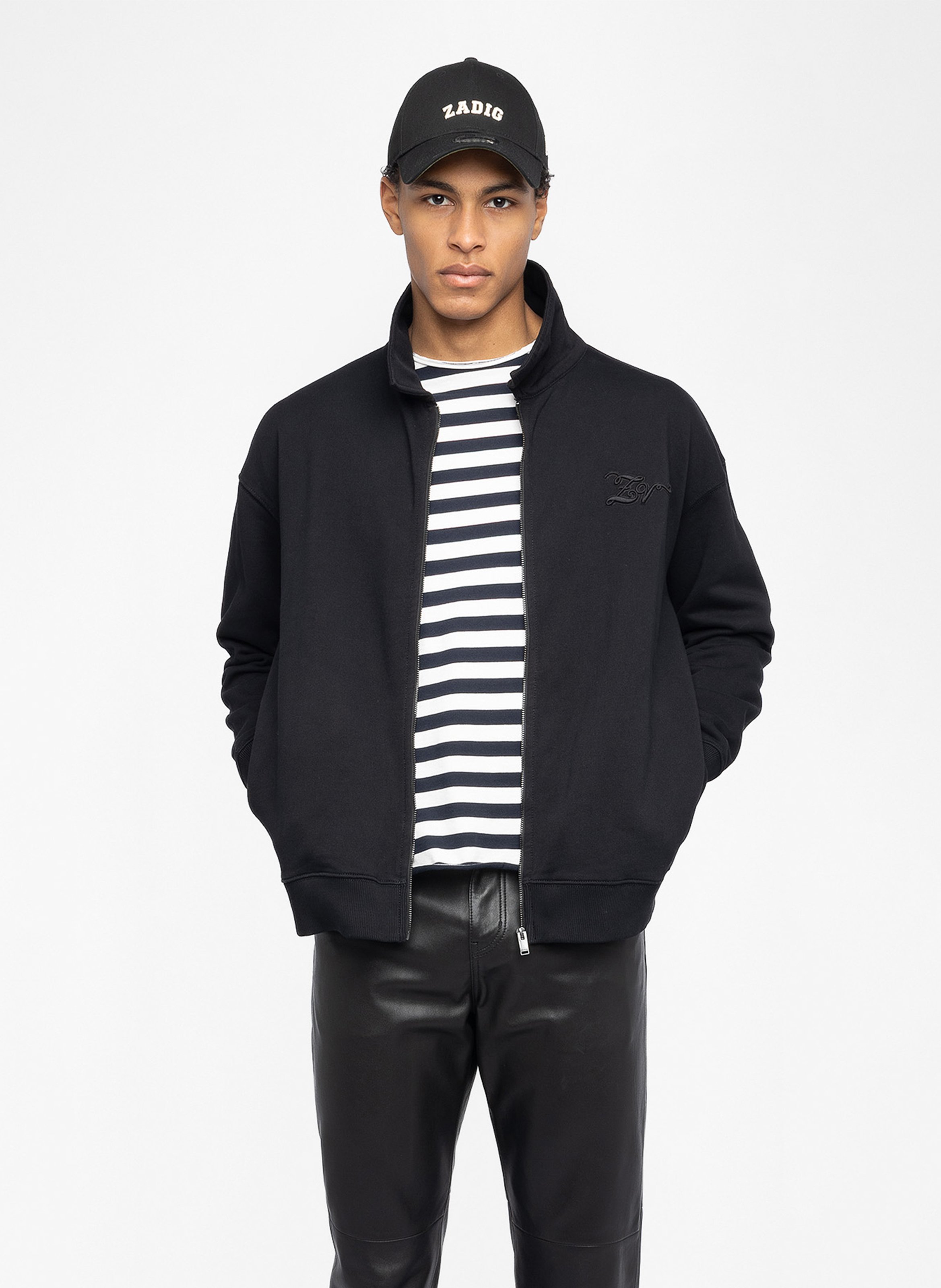 Sweat droit col classique en coton moyaz ZADIG&VOLTAIRE Noir