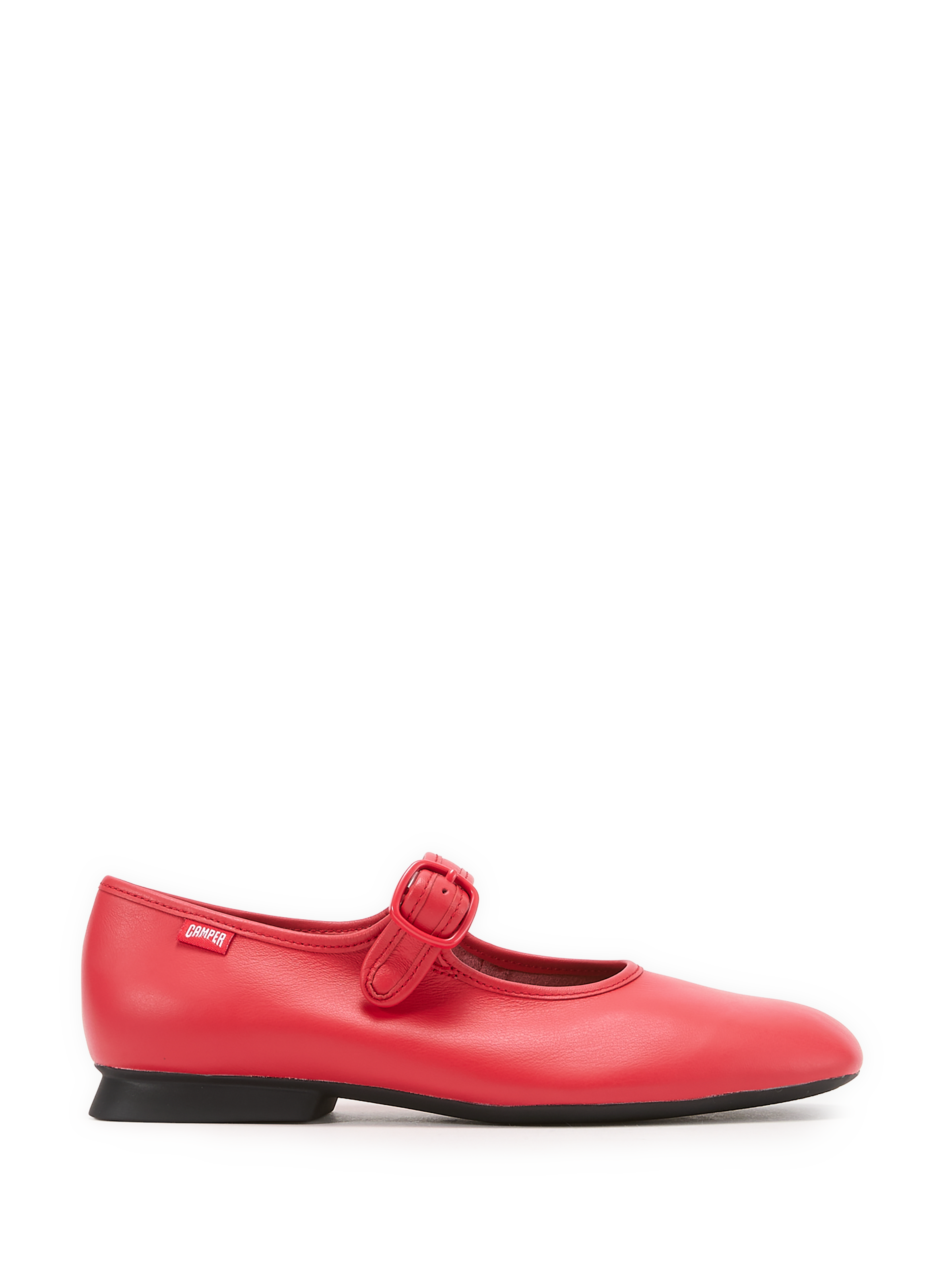 Ballet flats with adjustable buckle in leather CAMPER Red