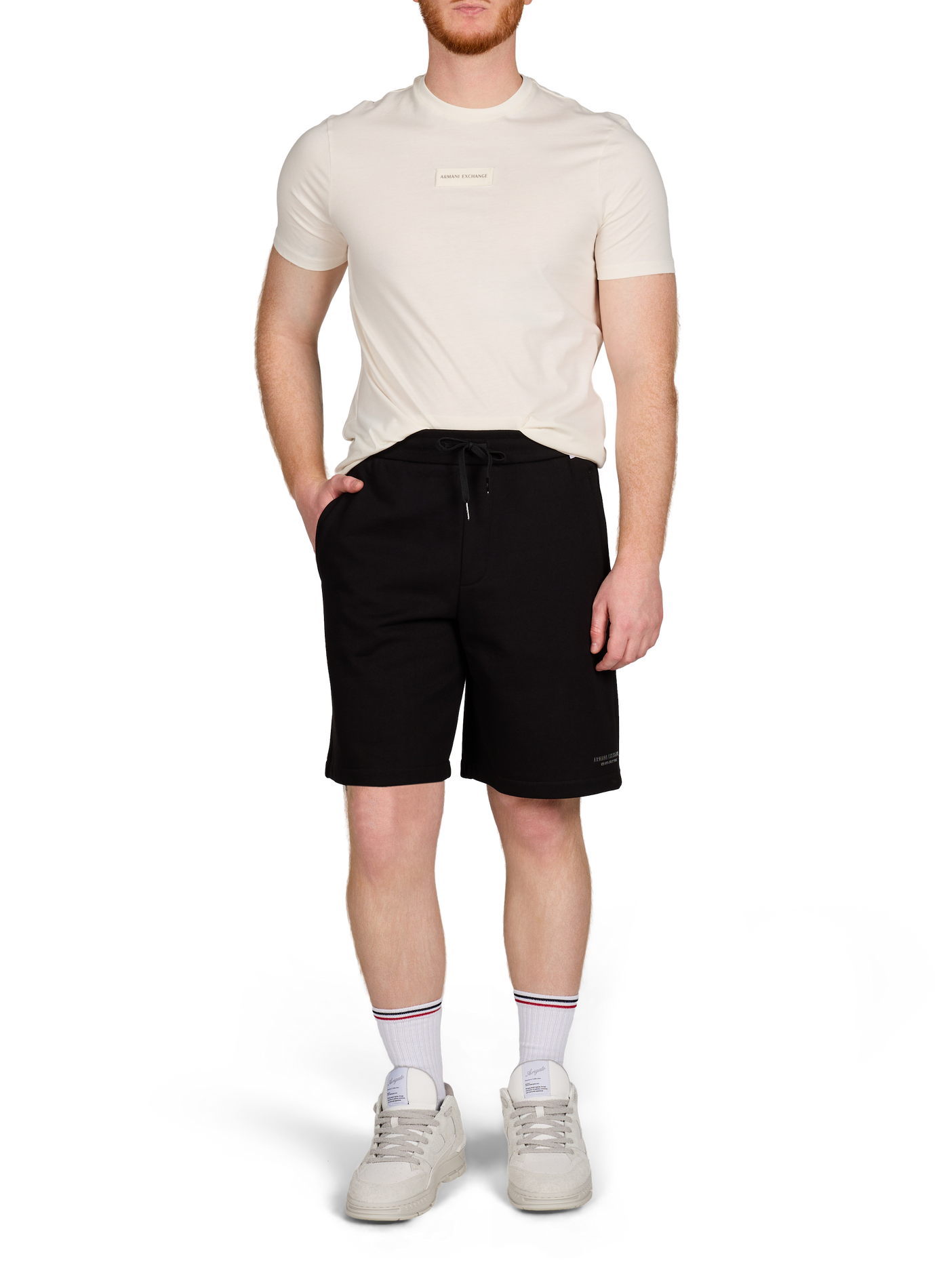 Cotton round-neck T-shirt ARMANI EXCHANGE Beige