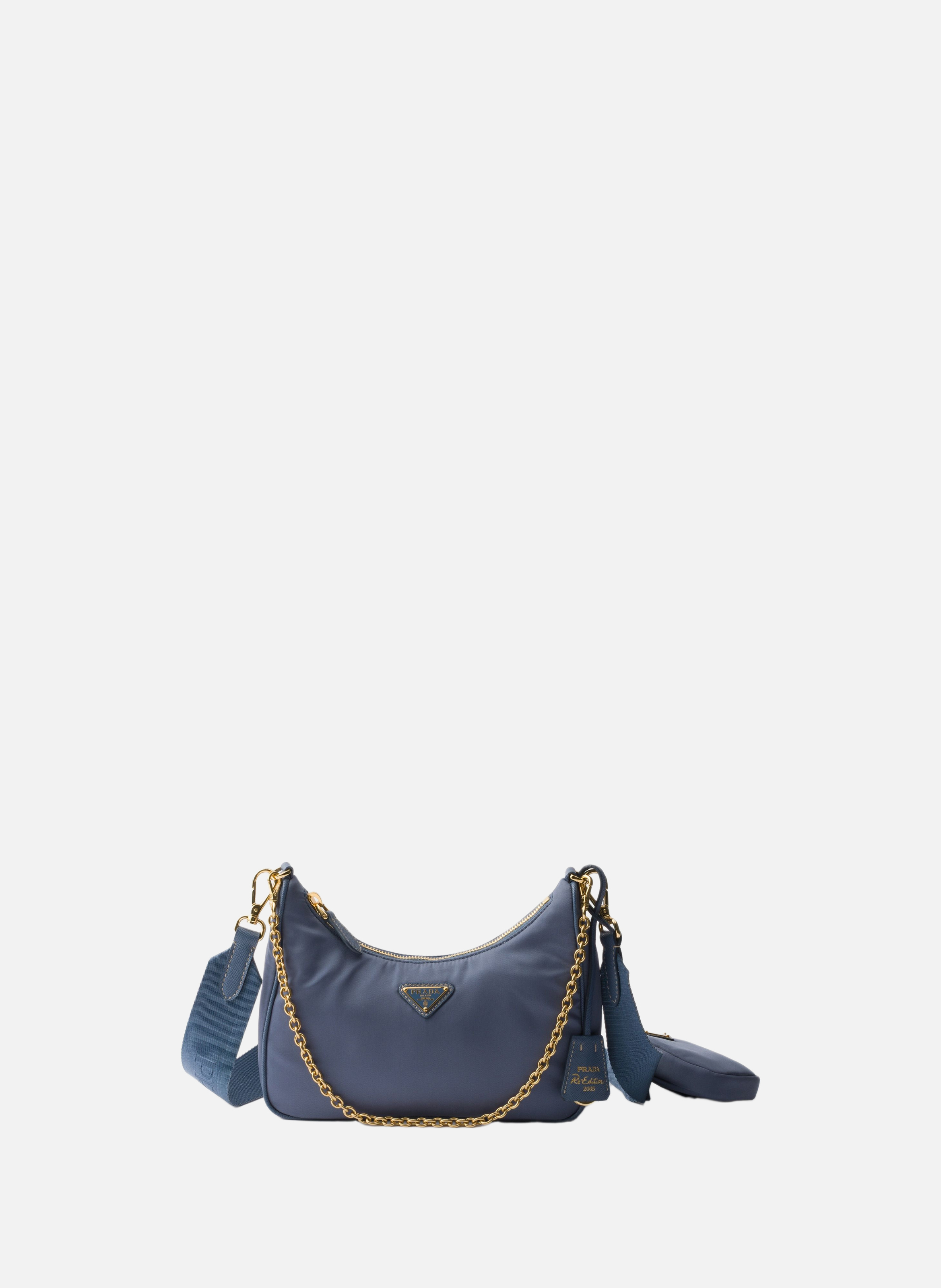 Sac prada re-edition 2005 en re-nylon PRADA Bleu