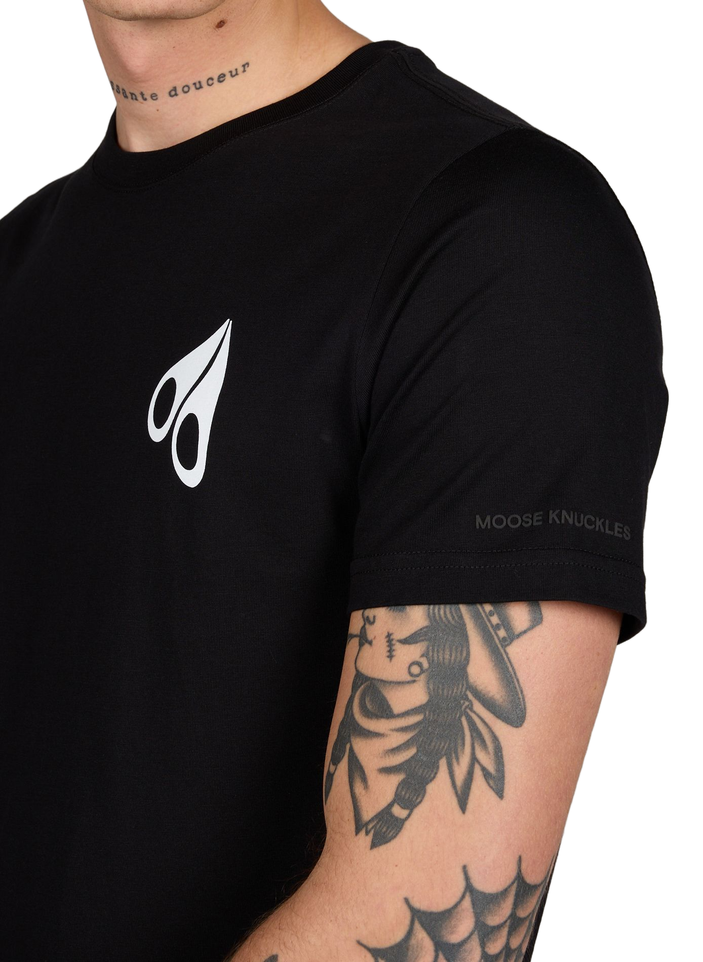 Printed cotton T-shirt MOOSE KNUCKLES Black